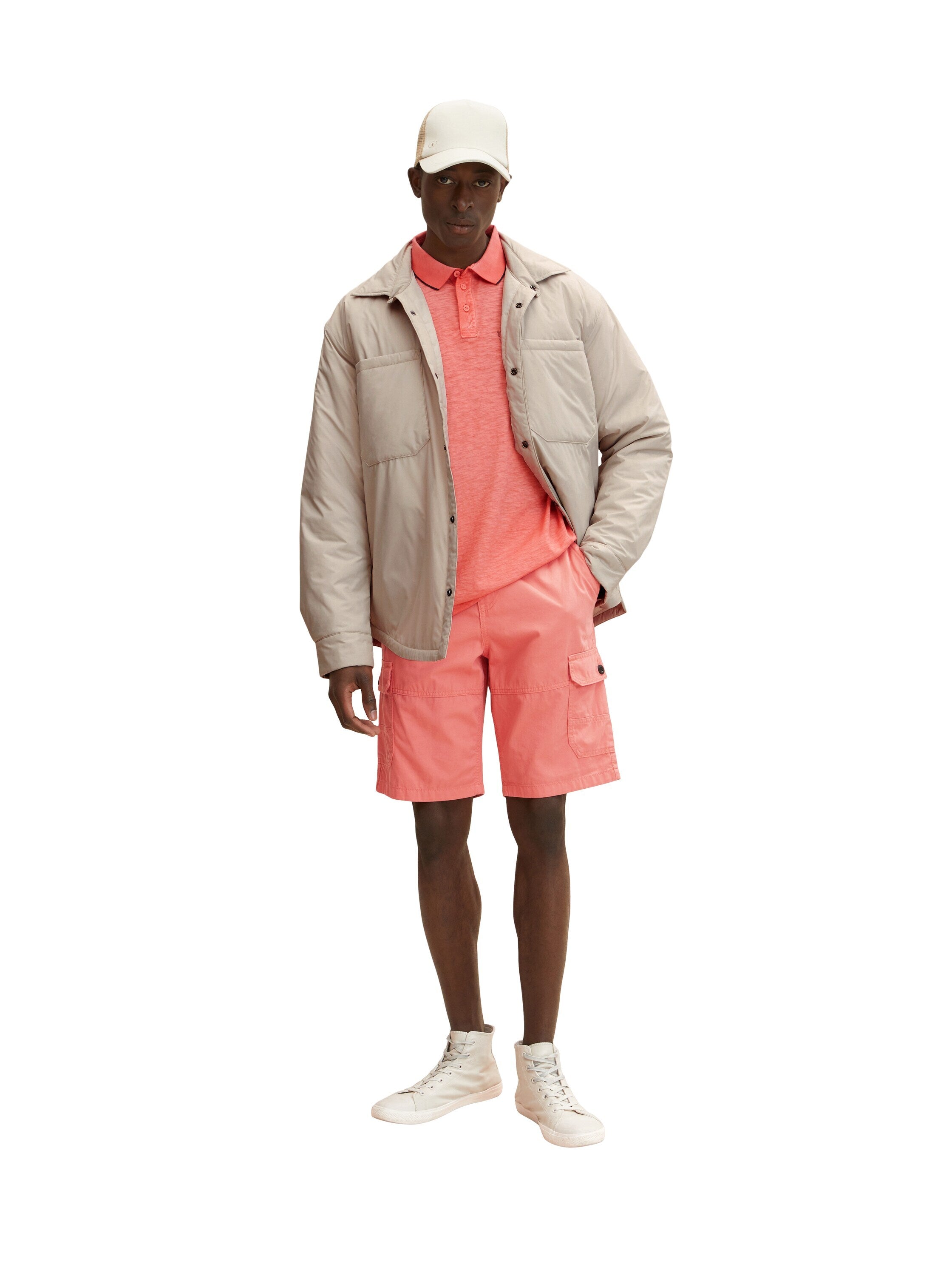 Tom Tailor Poloshirt mit Logo Print und halber Knopfleiste