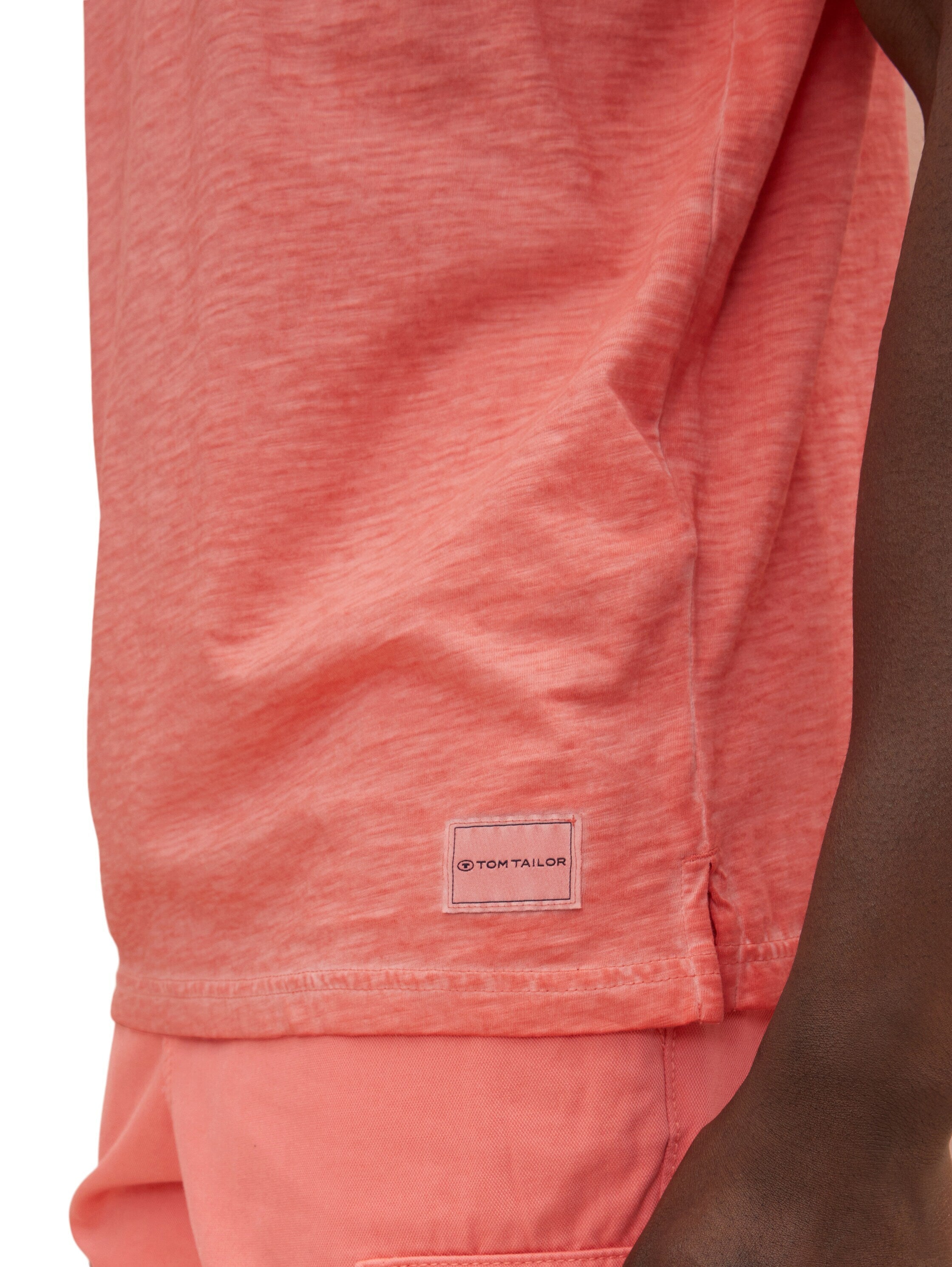 Tom Tailor Poloshirt mit Logo Print und halber Knopfleiste