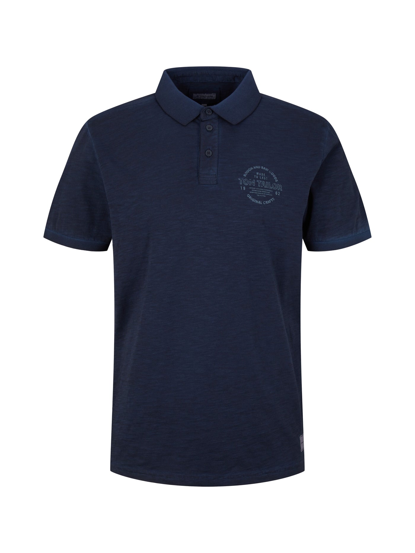 Tom Tailor Poloshirt mit Logo Print und halber Knopfleiste