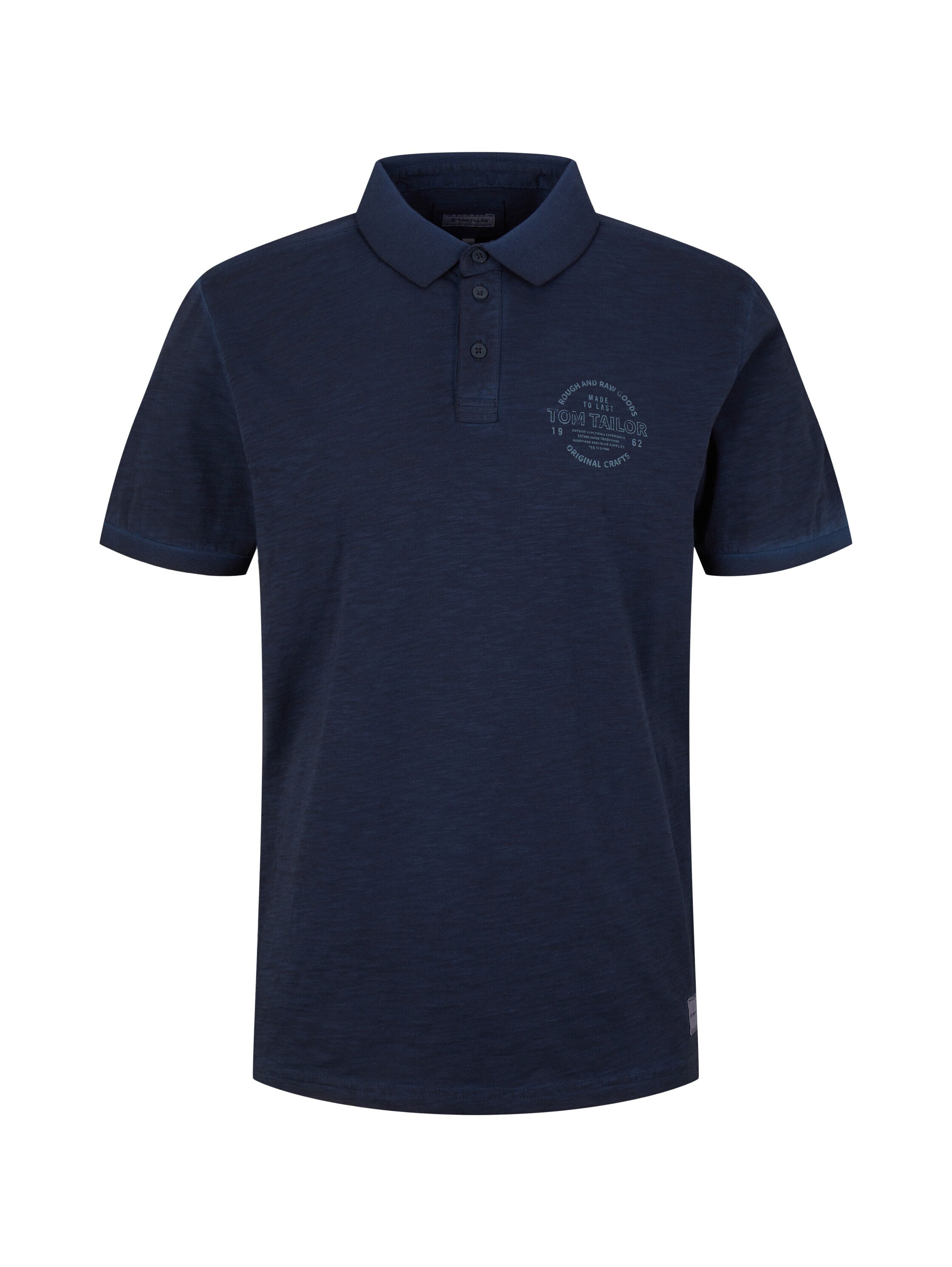 Tom Tailor Poloshirt mit Logo Print und halber Knopfleiste
