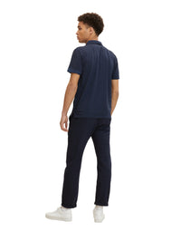 Tom Tailor Poloshirt mit Logo Print und halber Knopfleiste