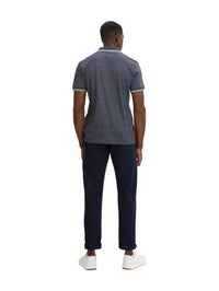 Tom Tailor Poloshirt mit Textprint und halber Knopfleiste