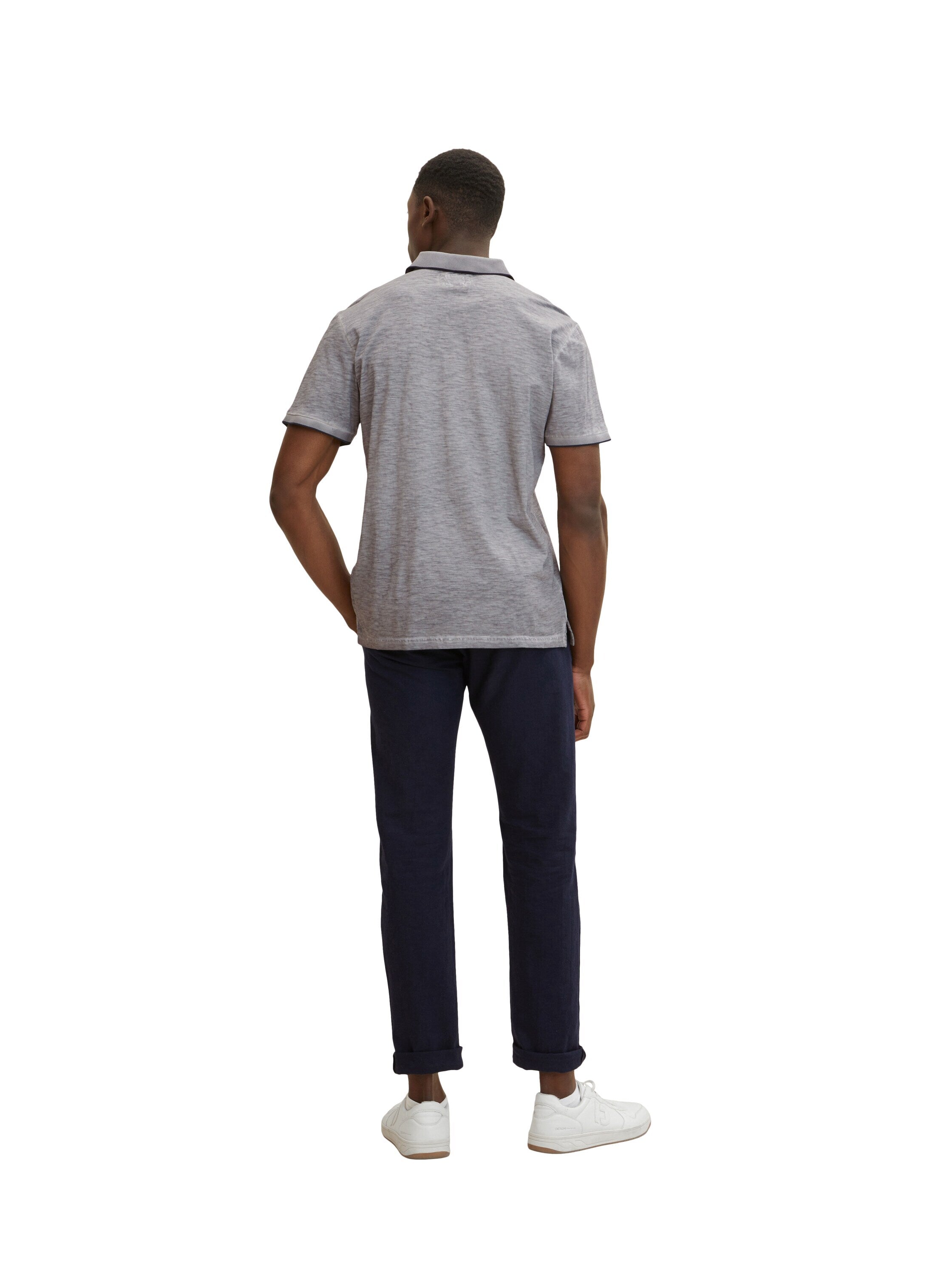 Tom Tailor Poloshirt mit Logo Print und halber Knopfleiste