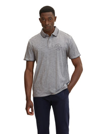 Tom Tailor Poloshirt mit Logo Print und halber Knopfleiste