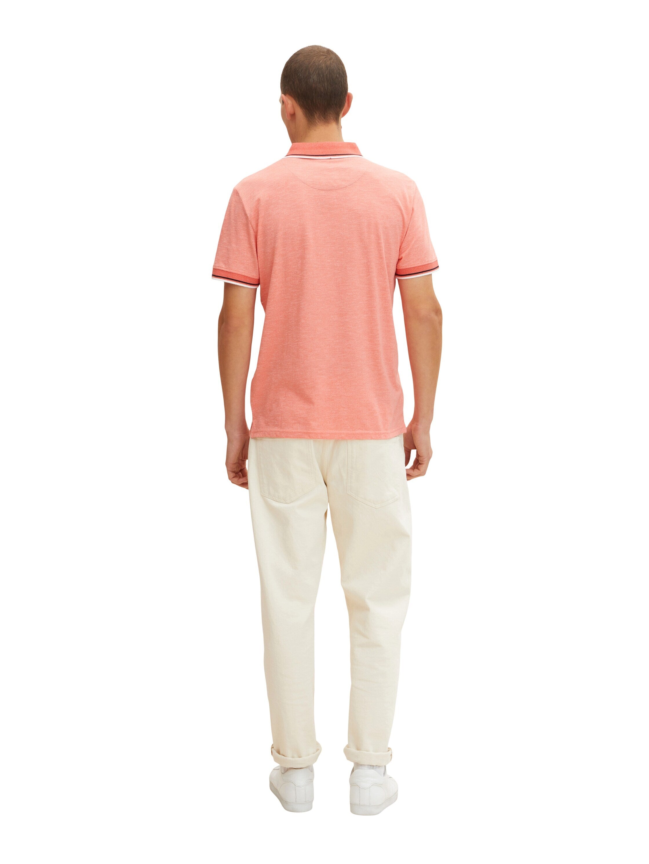 Tom Tailor Poloshirt mit Textprint und halber Knopfleiste