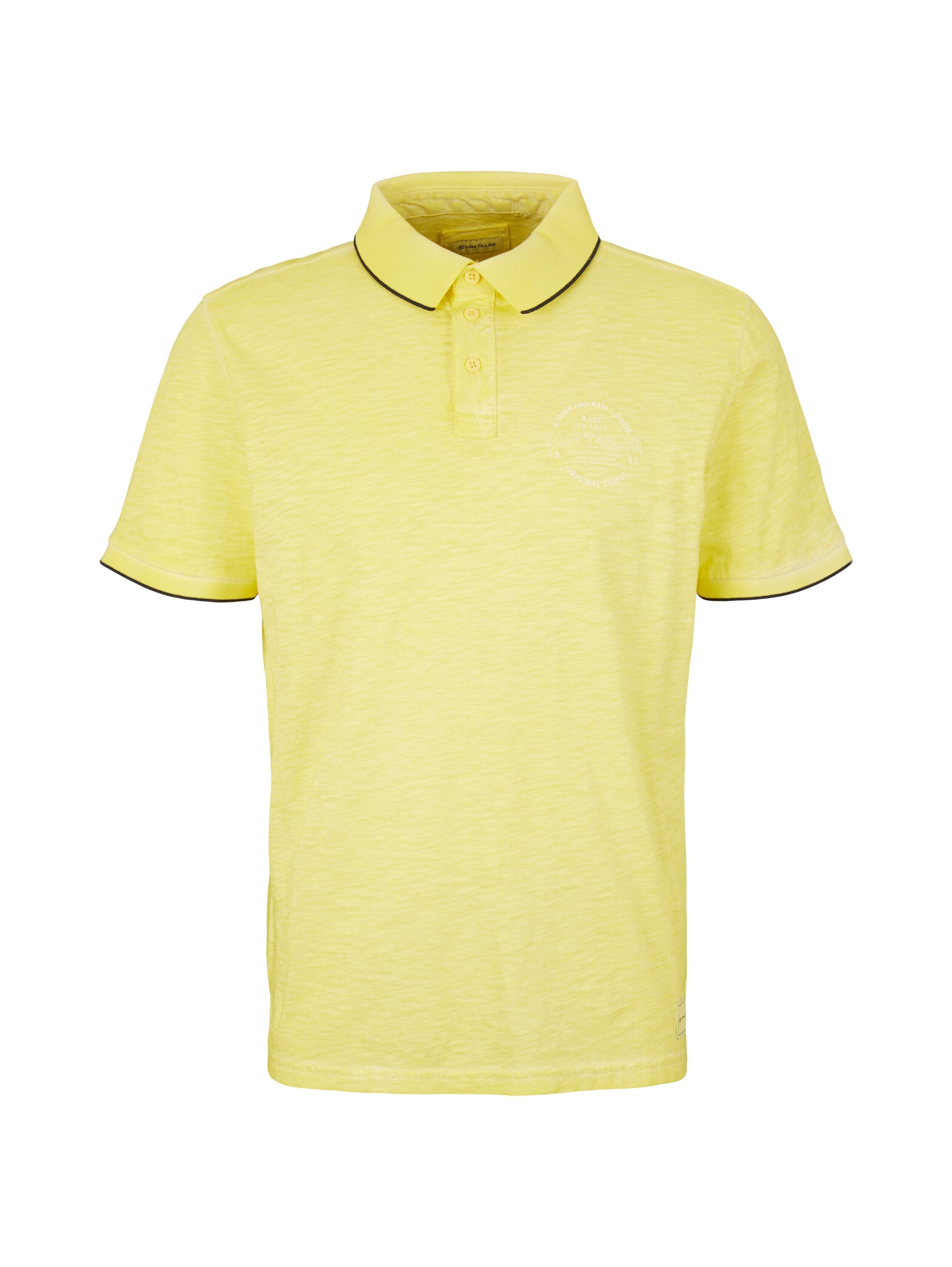 Tom Tailor Poloshirt mit Logo Print und halber Knopfleiste