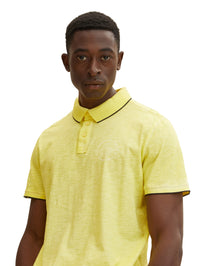 Tom Tailor Poloshirt mit Logo Print und halber Knopfleiste