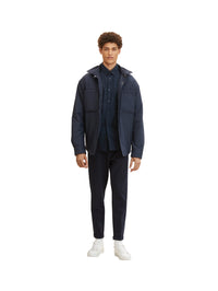 Tom Tailor Langarmhemd mit Allover-Print und Kentkragen