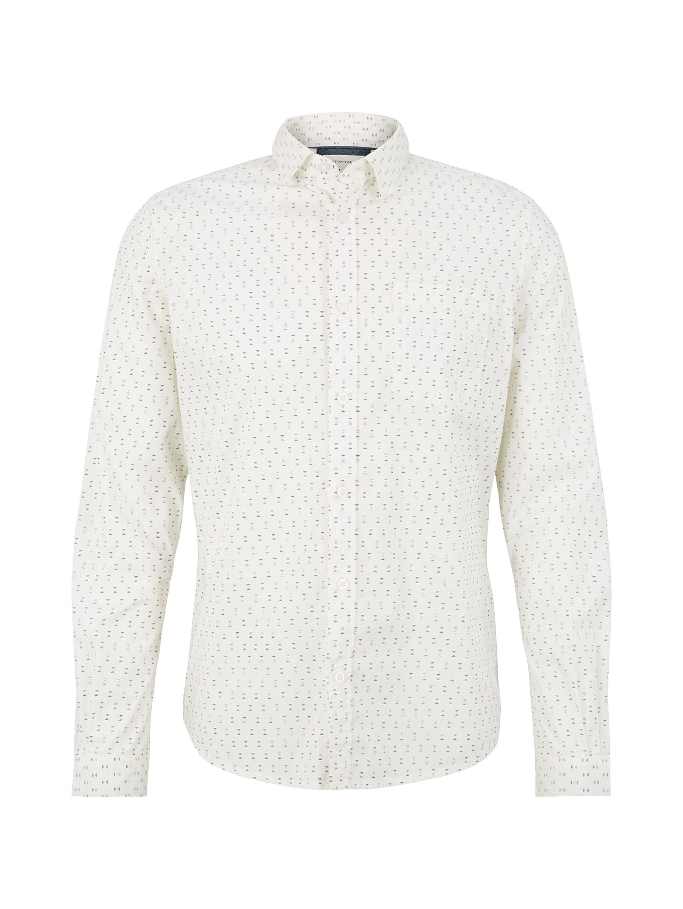 Tom Tailor Langarmhemd mit Allover-Print und Kentkragen