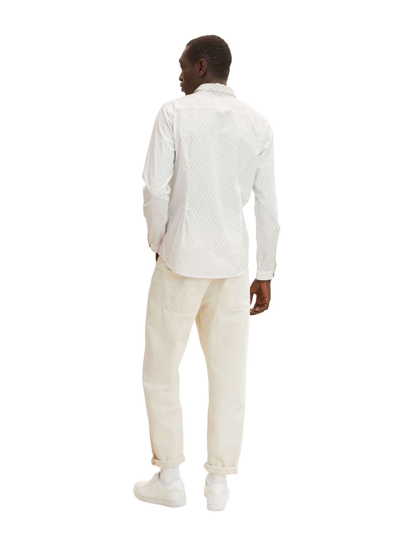 Tom Tailor Langarmhemd mit Allover-Print und Kentkragen