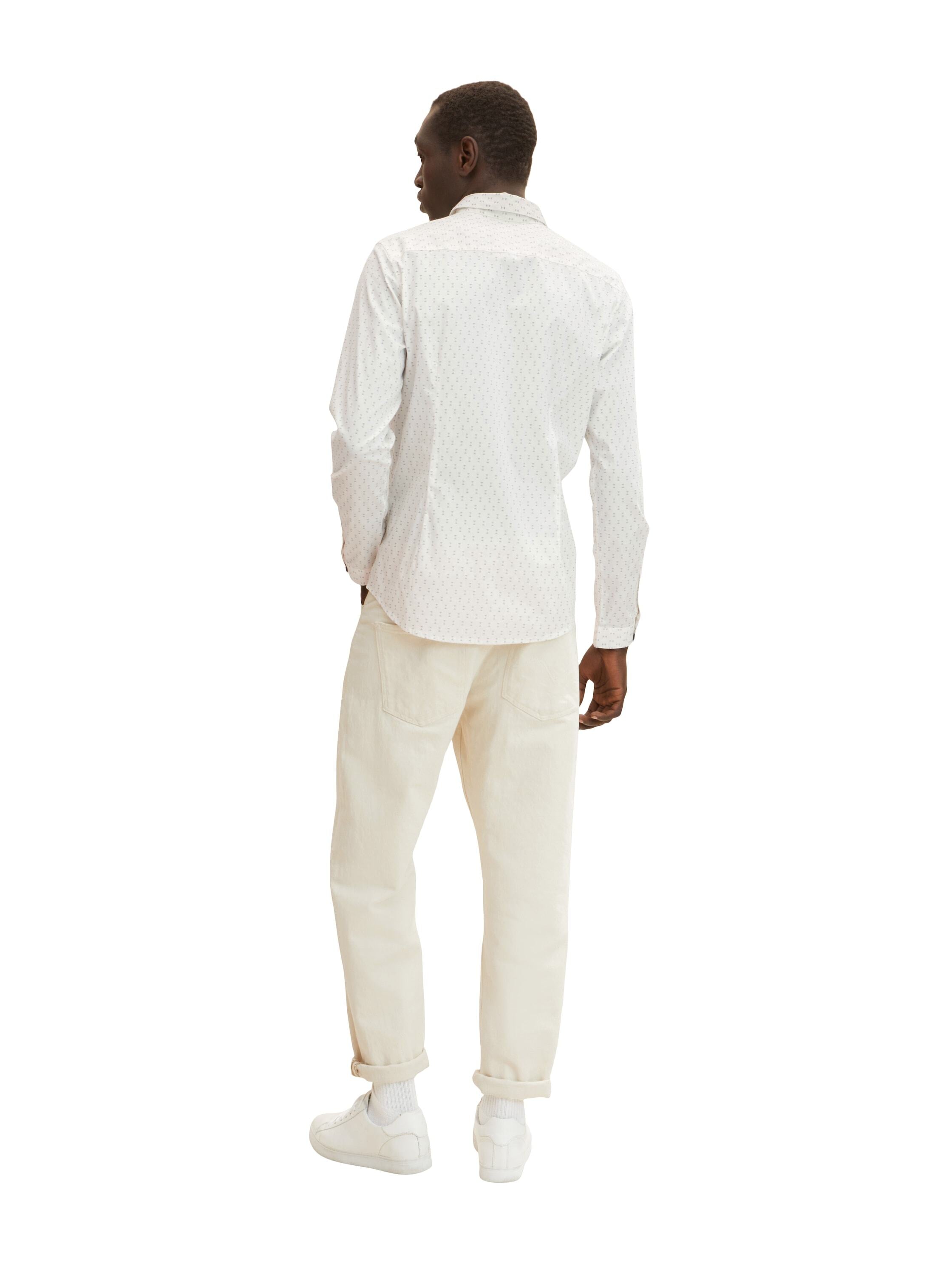 Tom Tailor Langarmhemd mit Allover-Print und Kentkragen