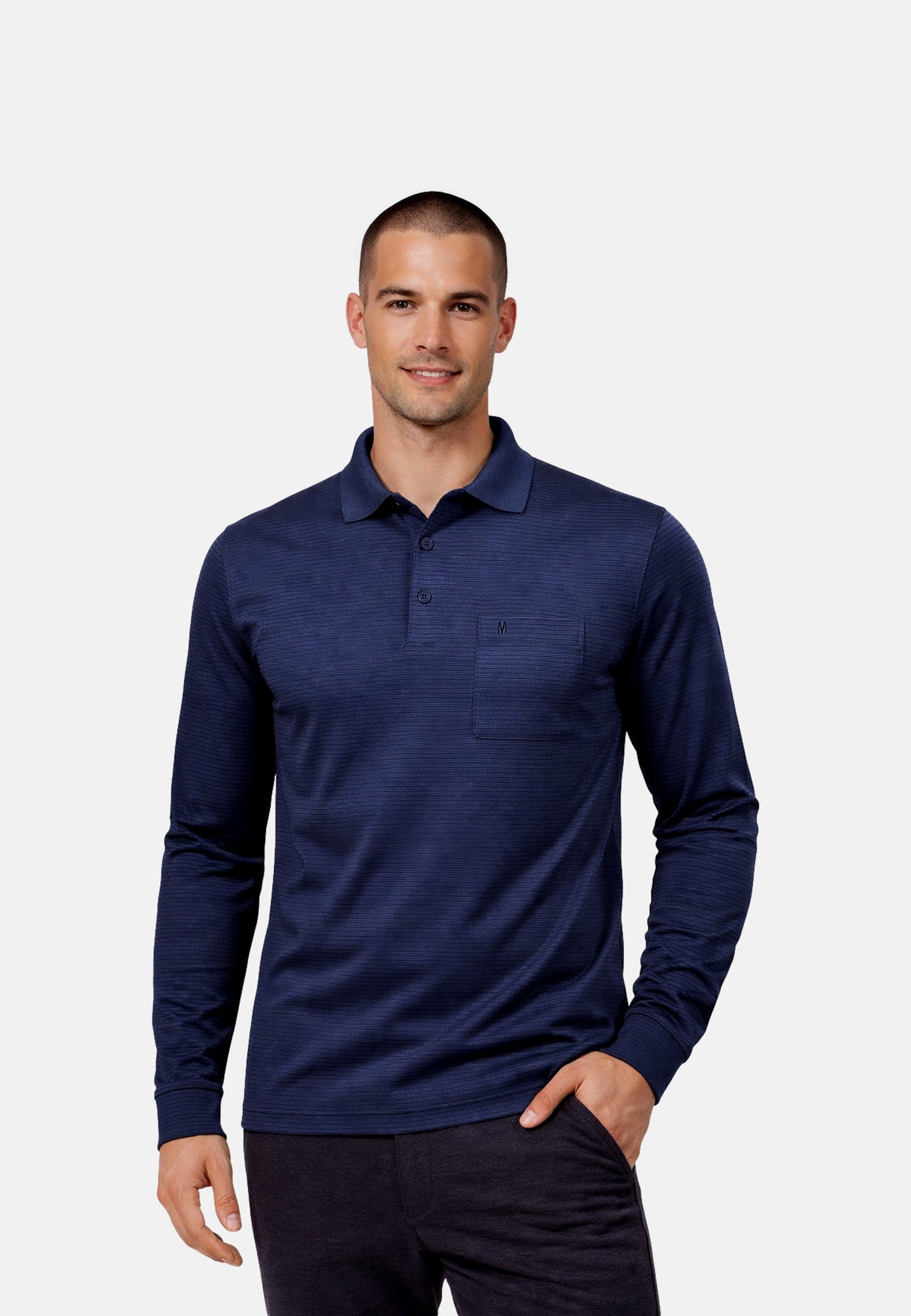 Ragman Langarmshirt mit Polokragen