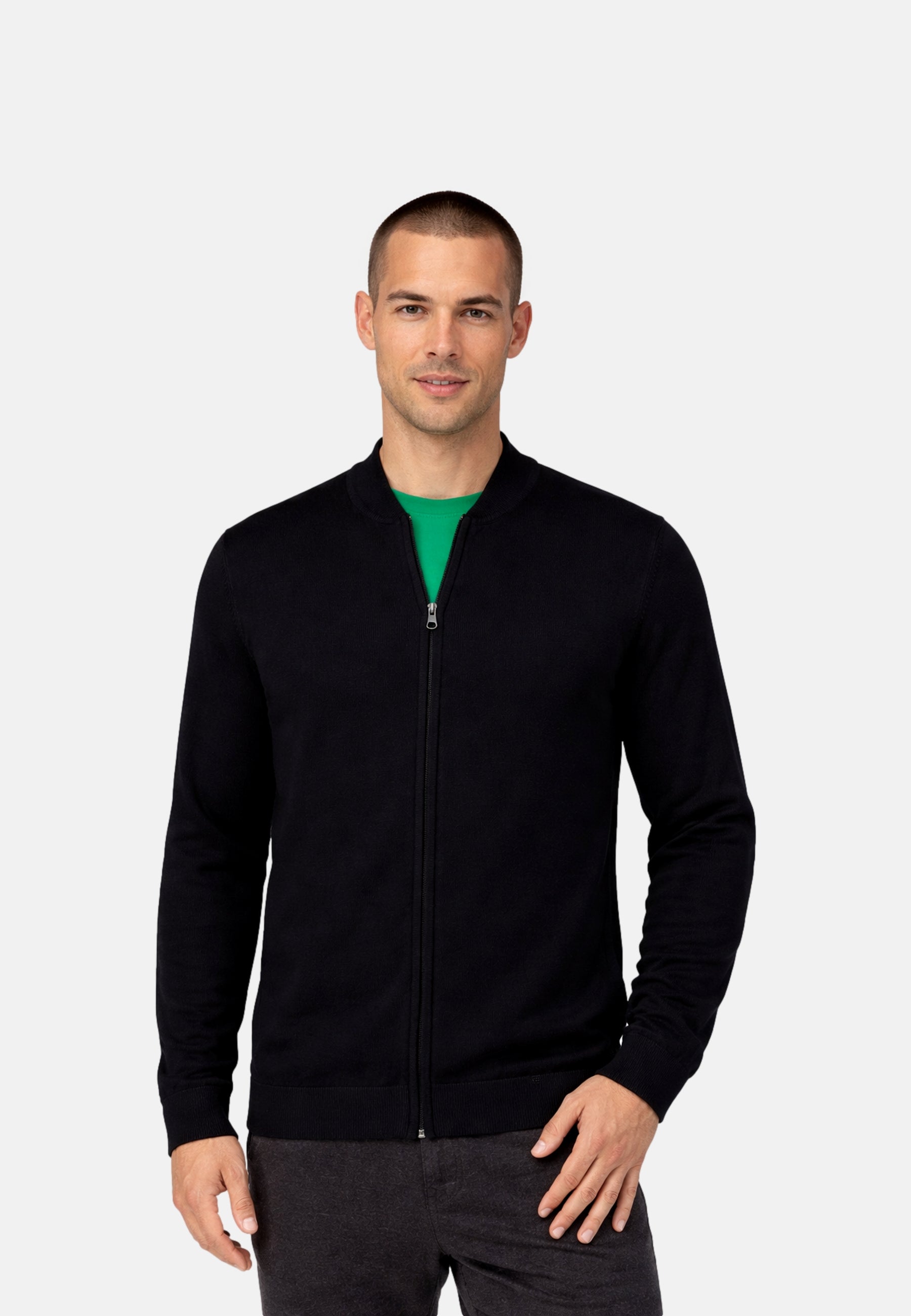 Ragman Baseball Cardigan Reißverschluss