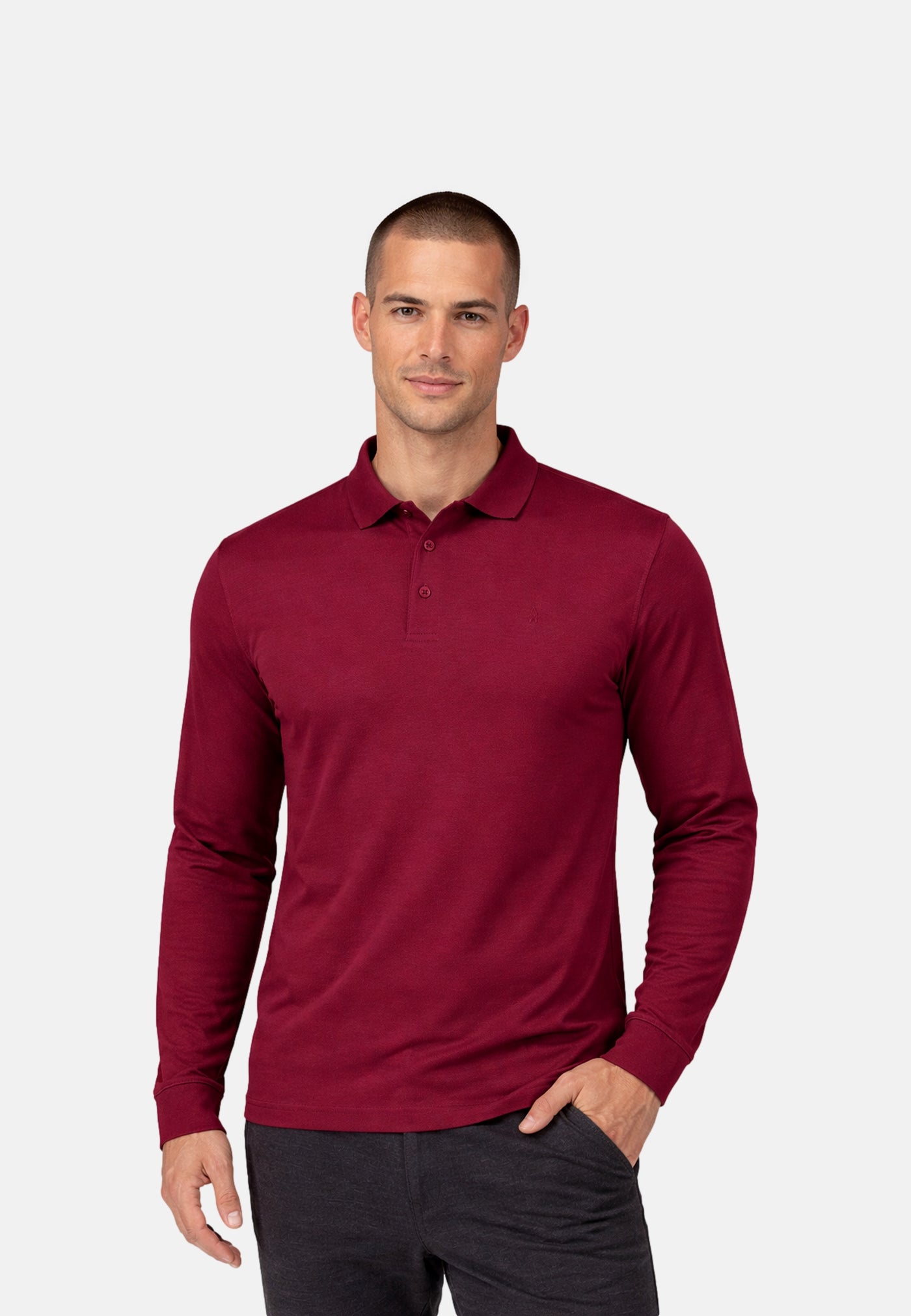 Ragman Modern Fit Langarmshirt mit Polokragen