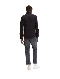 Tom Tailor Langarmhemd mit Allover-Print und Kentkragen