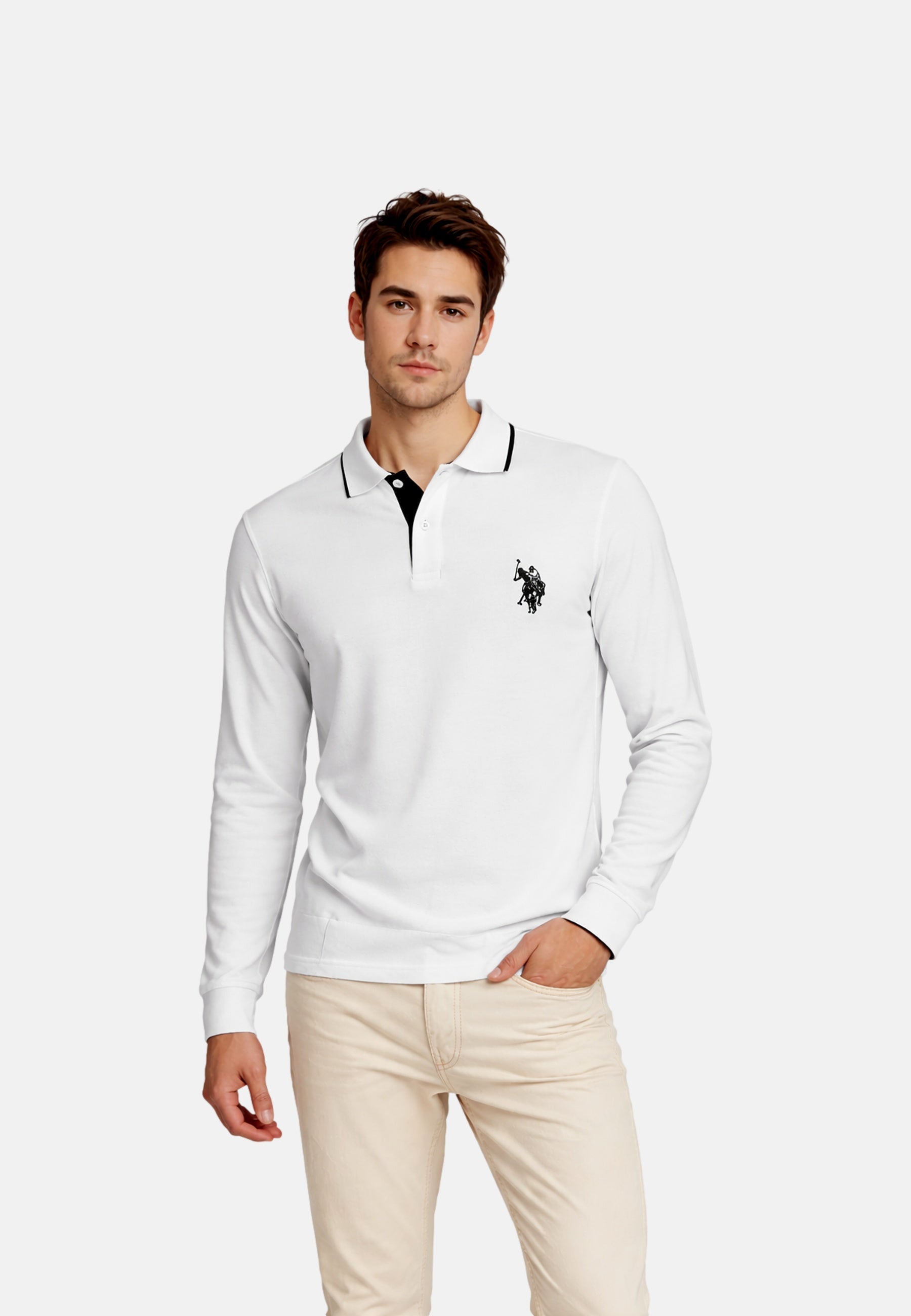 U.S. POLO Longsleeve Poloshirt Polokragen