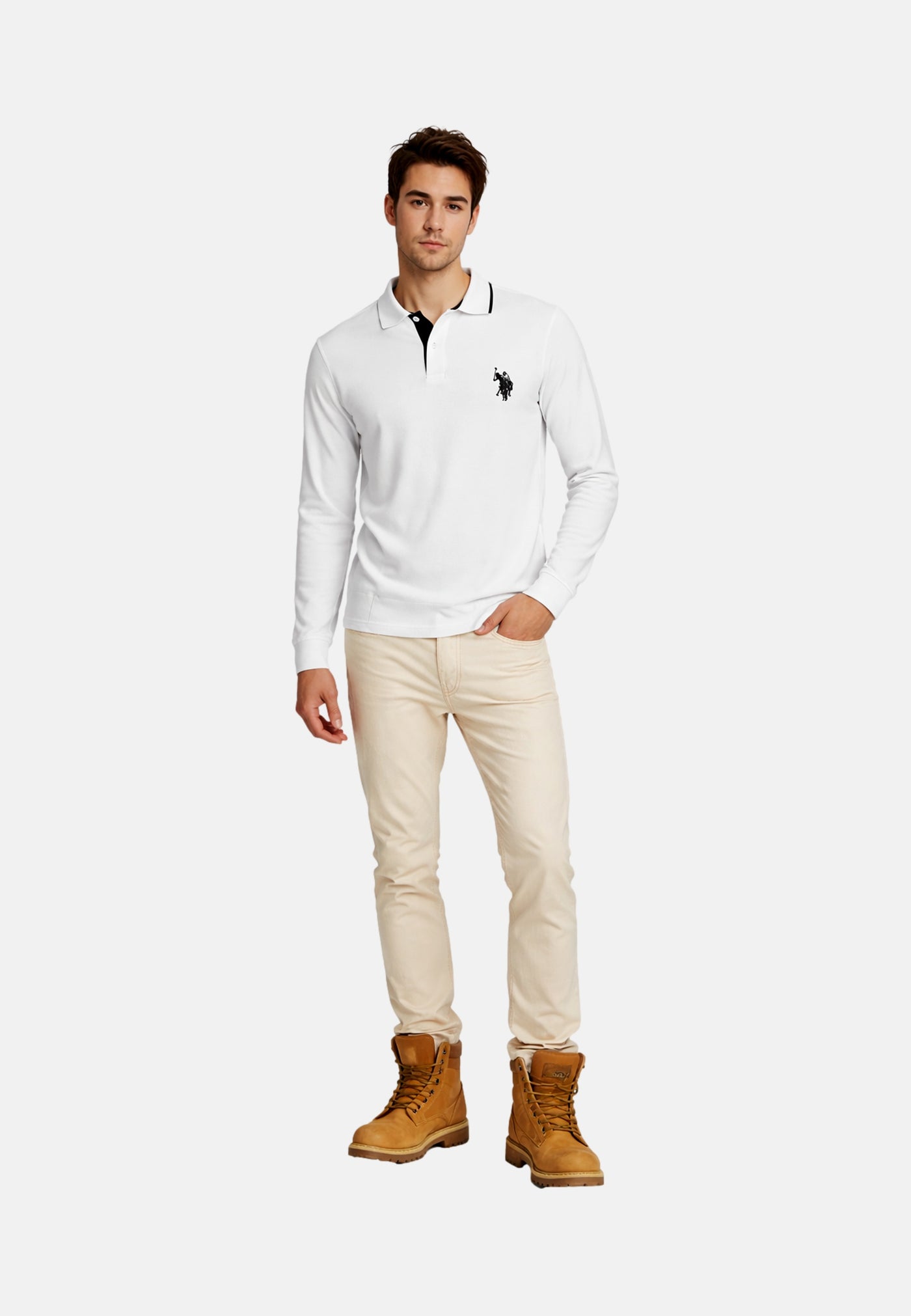 U.S. POLO Longsleeve Poloshirt Polokragen