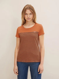 Tom Tailor Kurzärmliges T-Shirt mit Rundhalsausschnitt und Streifenmuster
