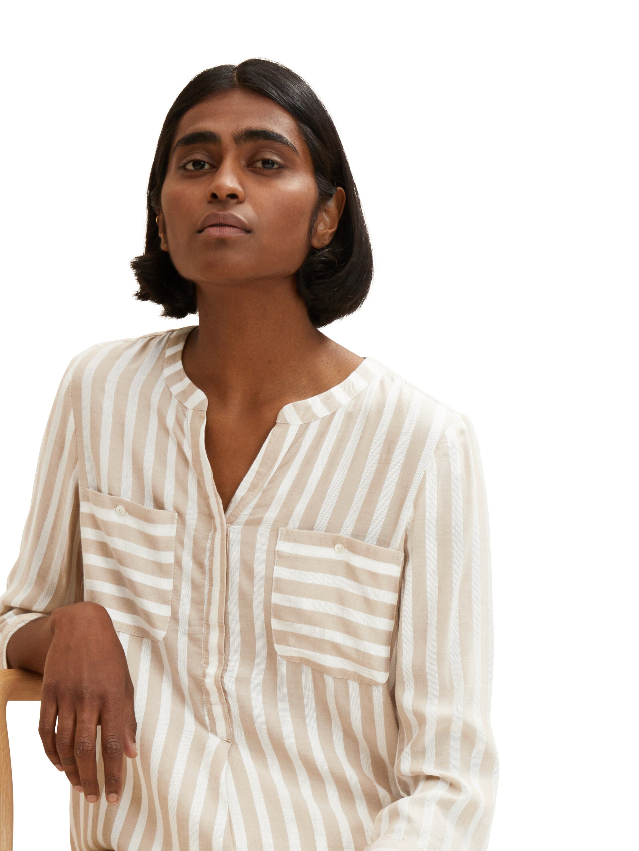 Tom Tailor Gestreifte Bluse mit Taschen