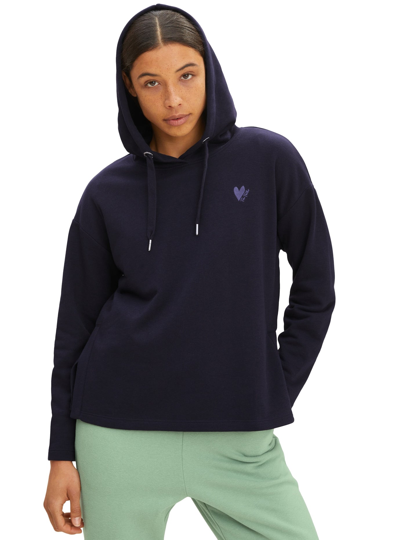 Tom Tailor Kapuzensweatshirt mit Kapuze und Seitenschlitzen