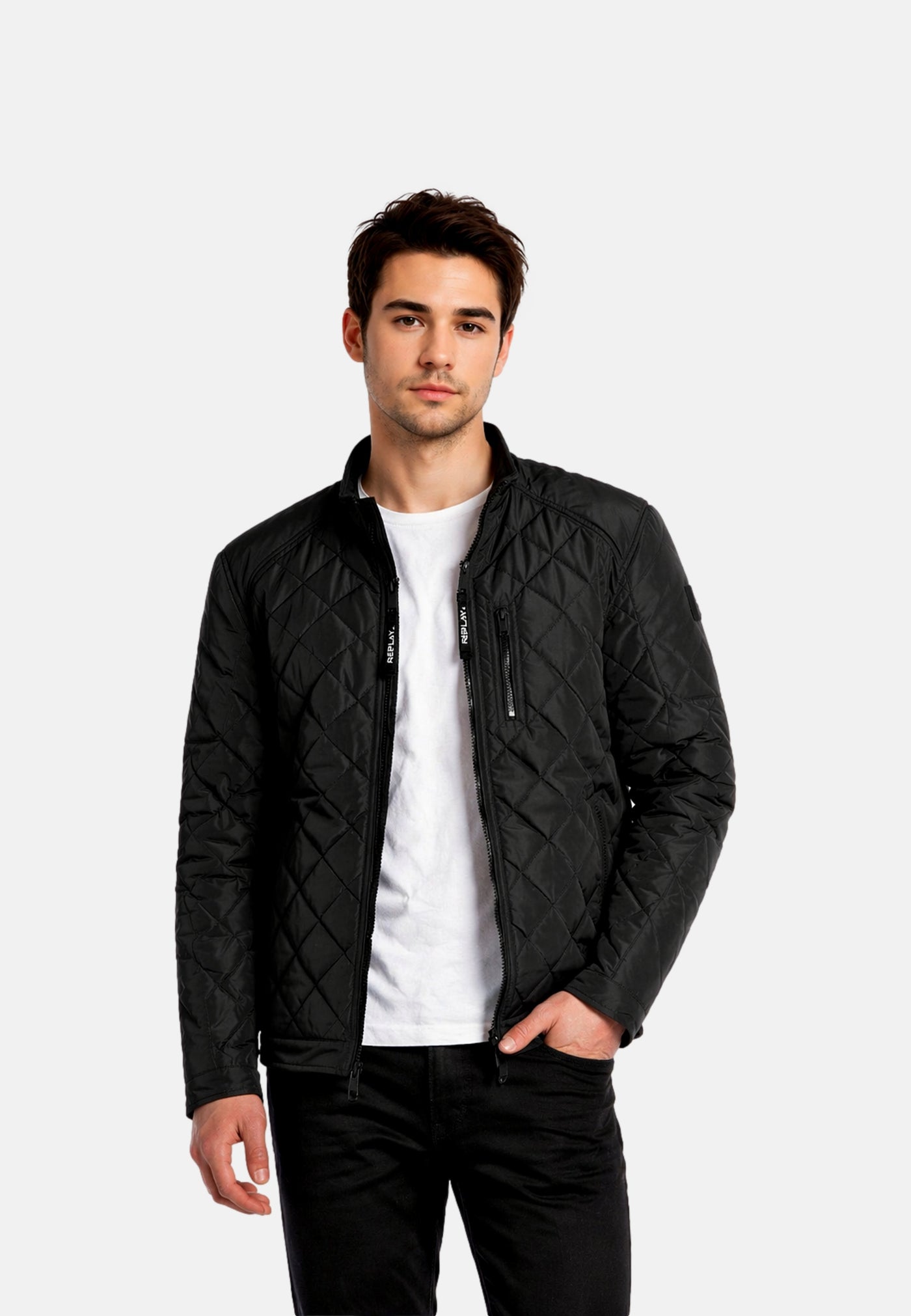 Replay Steppjacke SOFT POLY mit Stehkragen und seitlichen Eingrifftaschen
