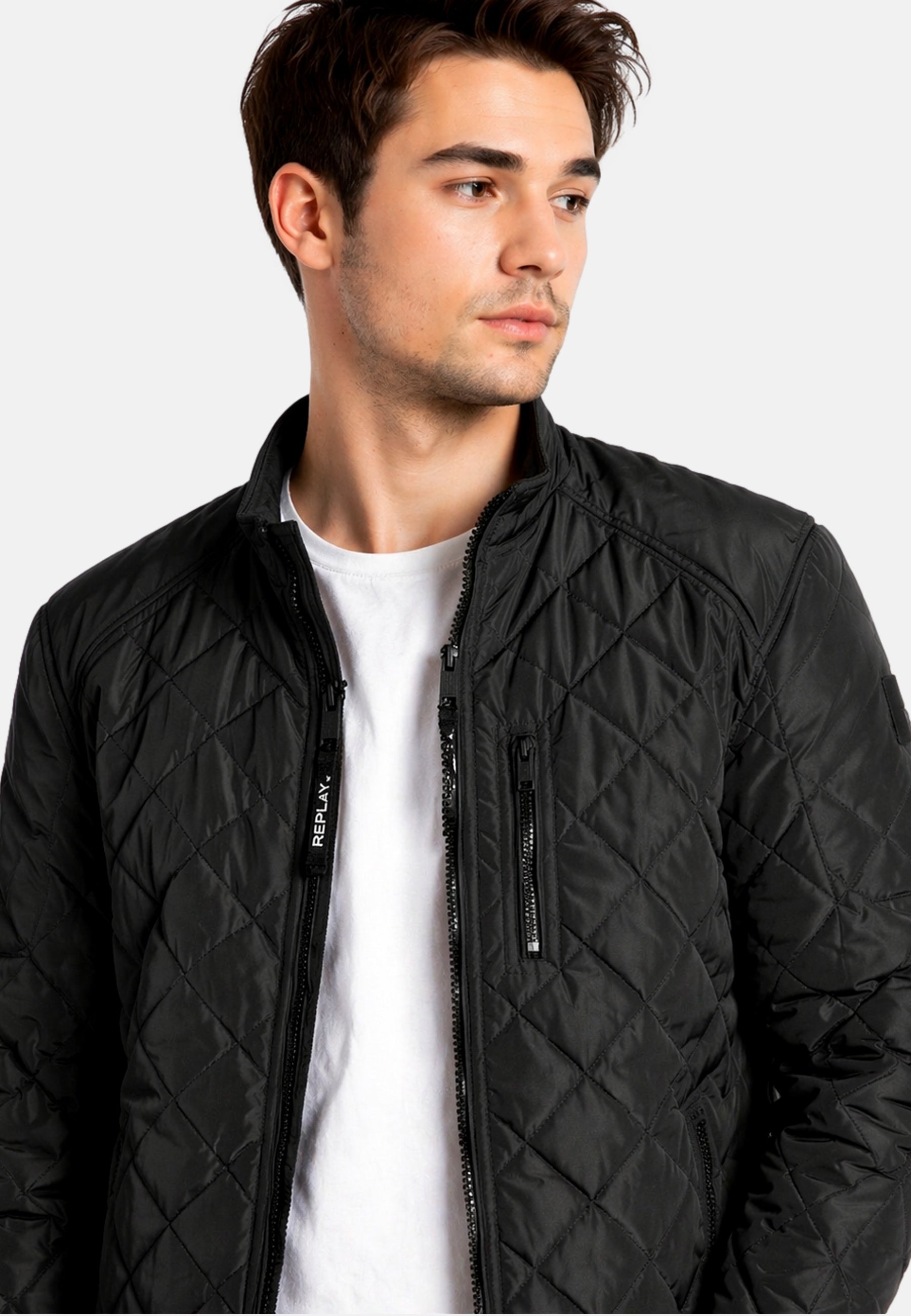 Replay Steppjacke SOFT POLY mit Stehkragen und seitlichen Eingrifftaschen