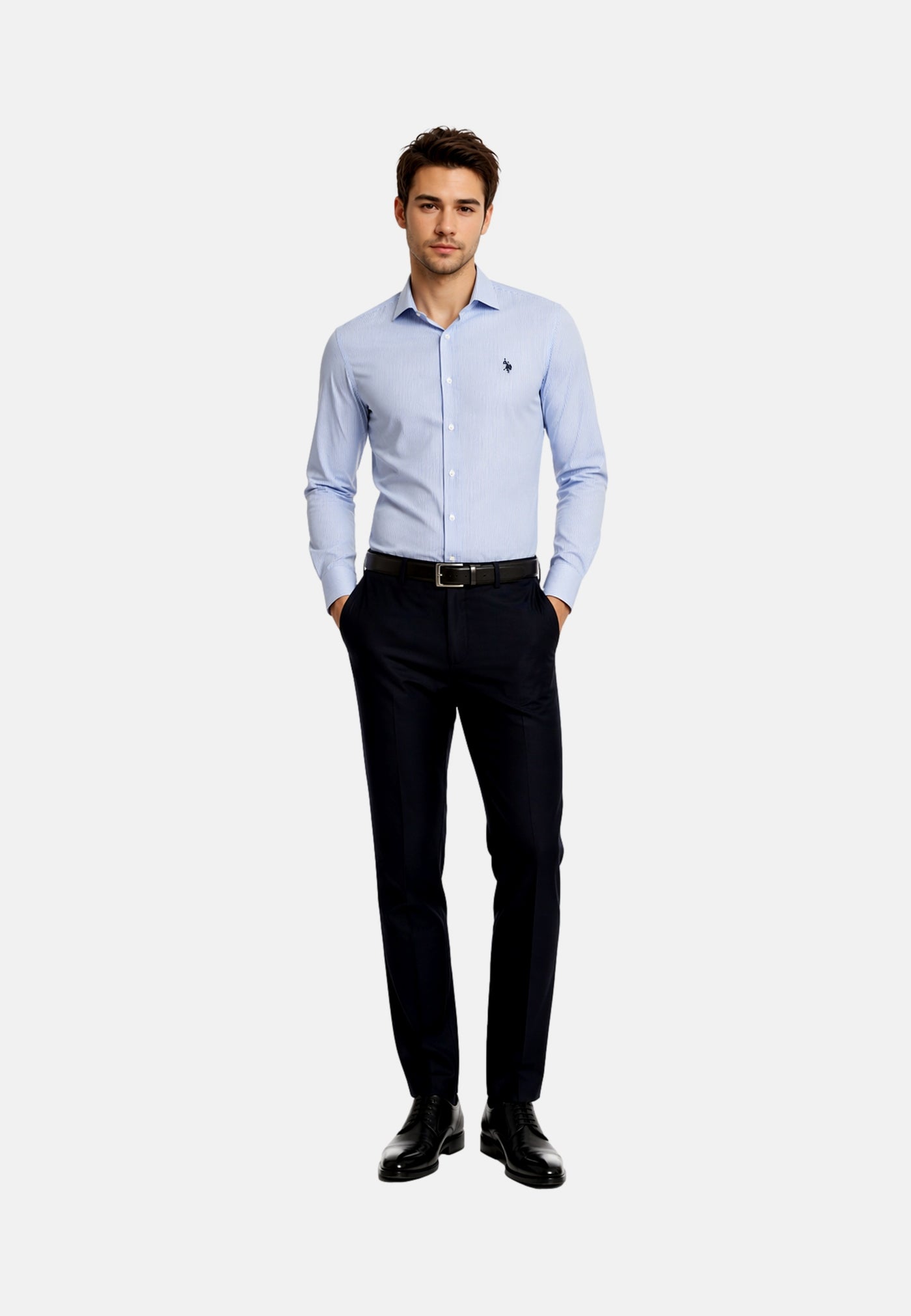 U.S. POLO Popline Langarmhemd Button Down Shirt