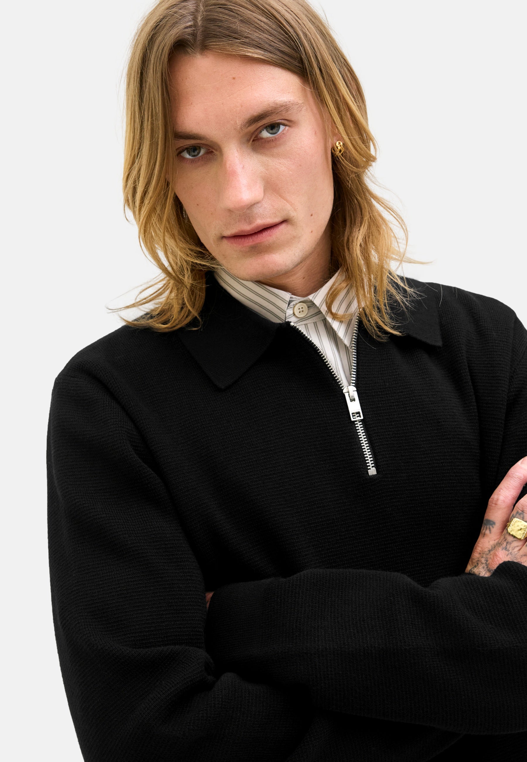 Jack & Jones Milano Langarmshirt mit Polokragen