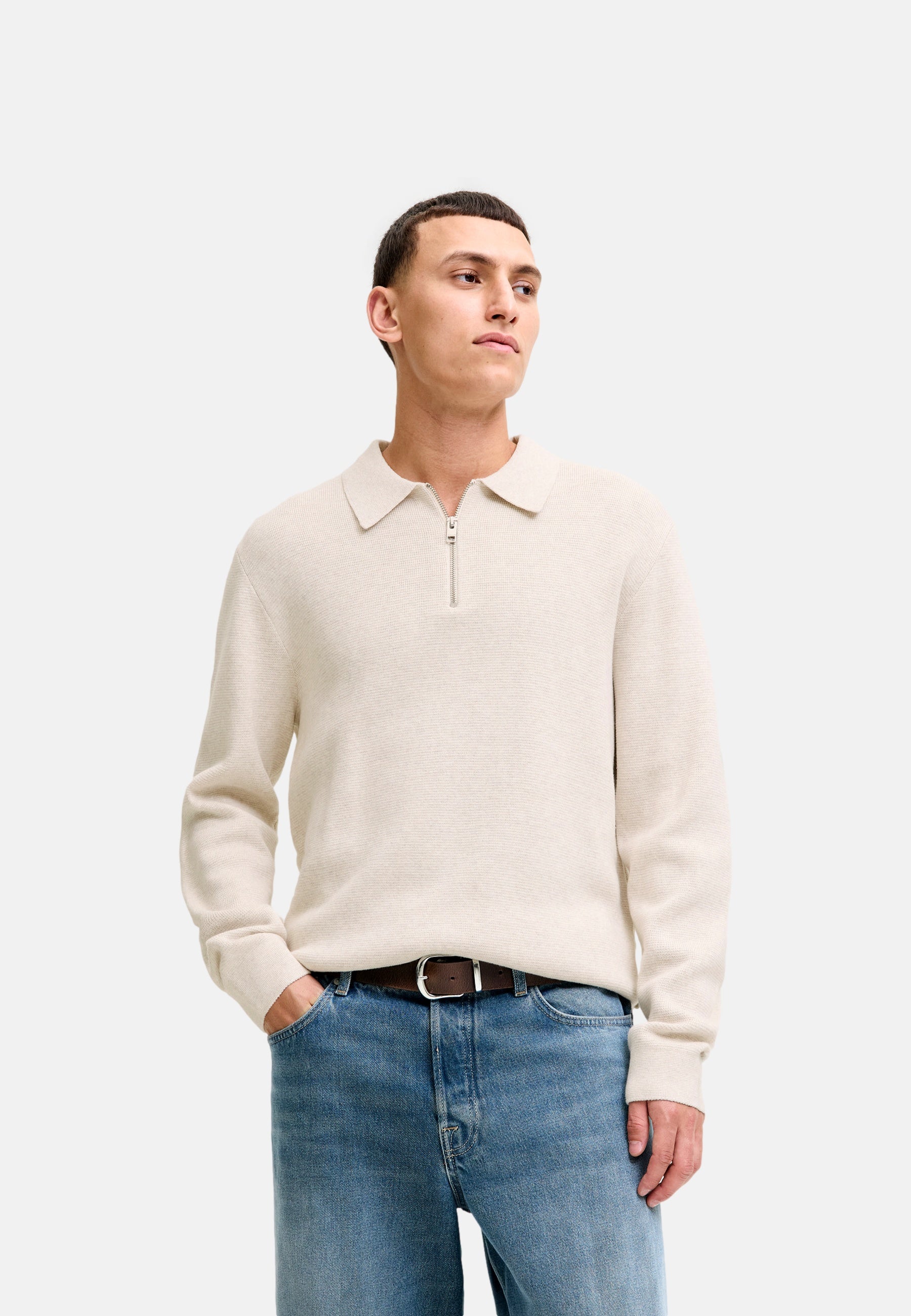 Jack & Jones Milano Langarmshirt mit Polokragen