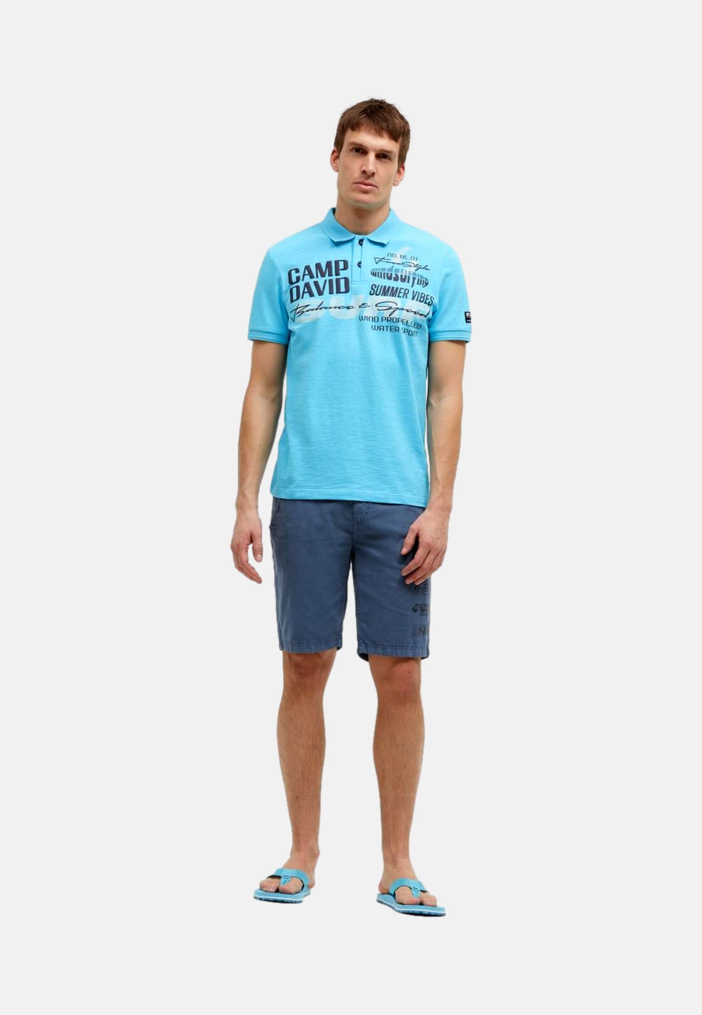 Camp David Windsurfing Kurzarmshirt mit Polokragen