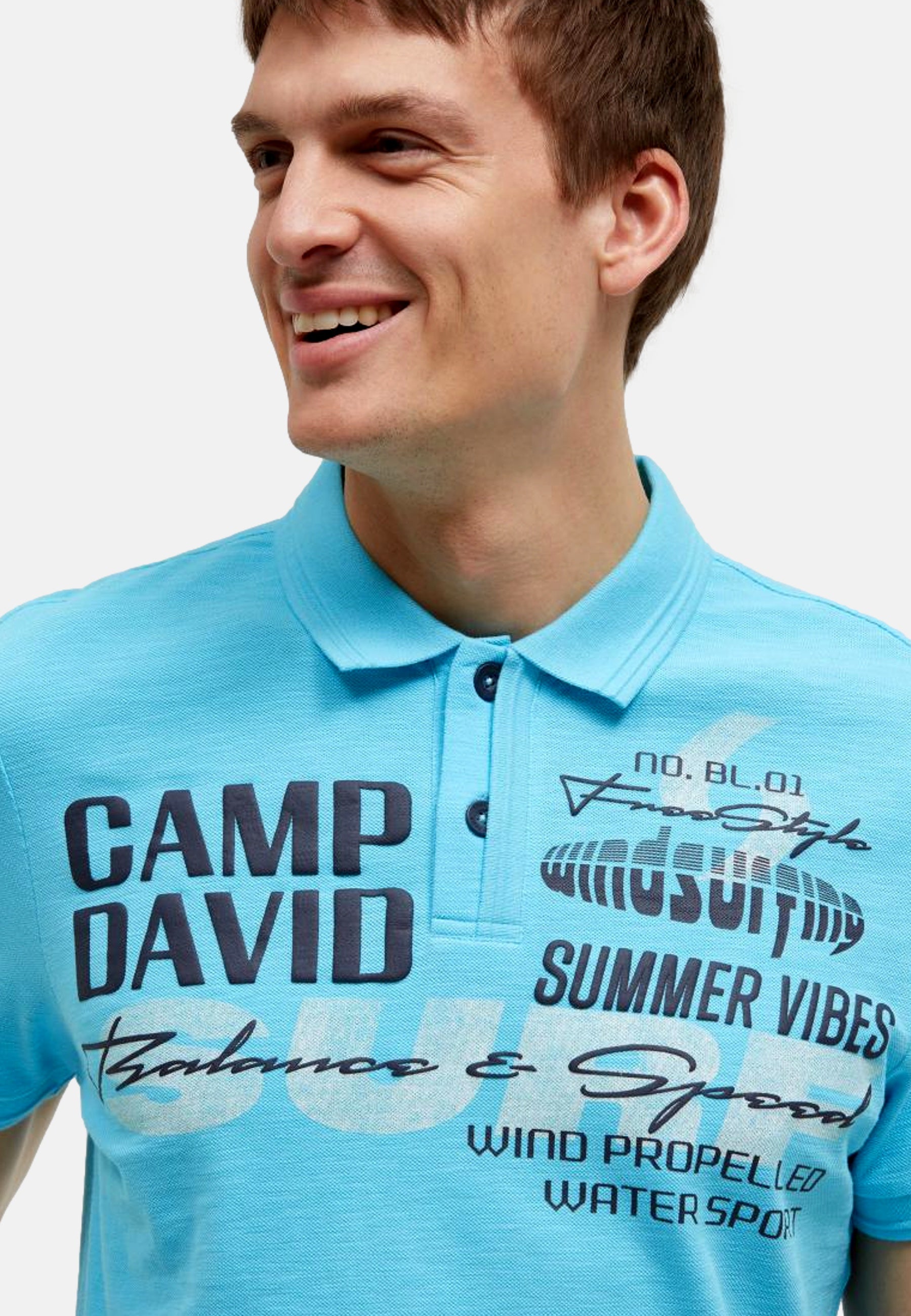 Camp David Windsurfing Kurzarmshirt mit Polokragen