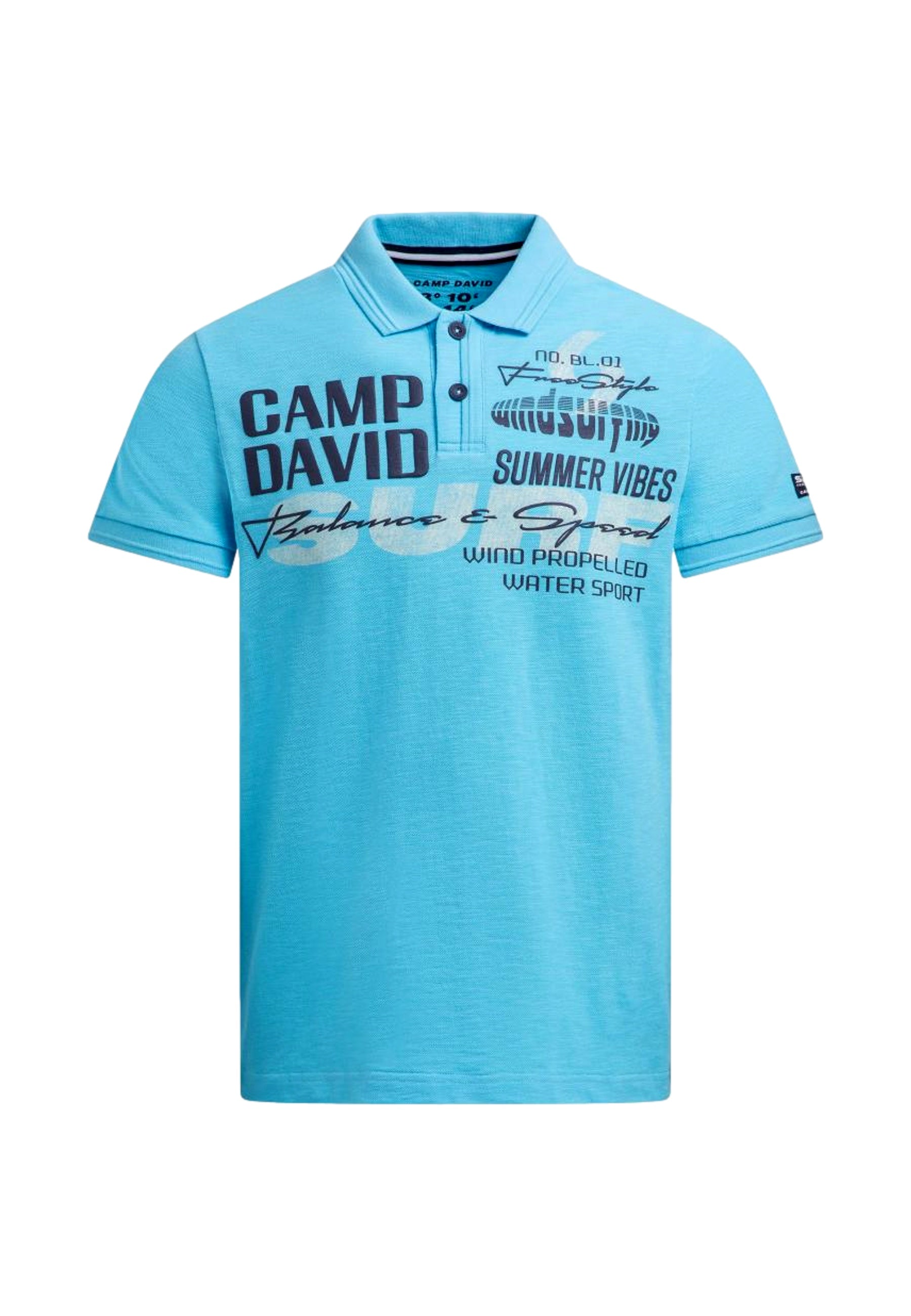 Camp David Windsurfing Kurzarmshirt mit Polokragen