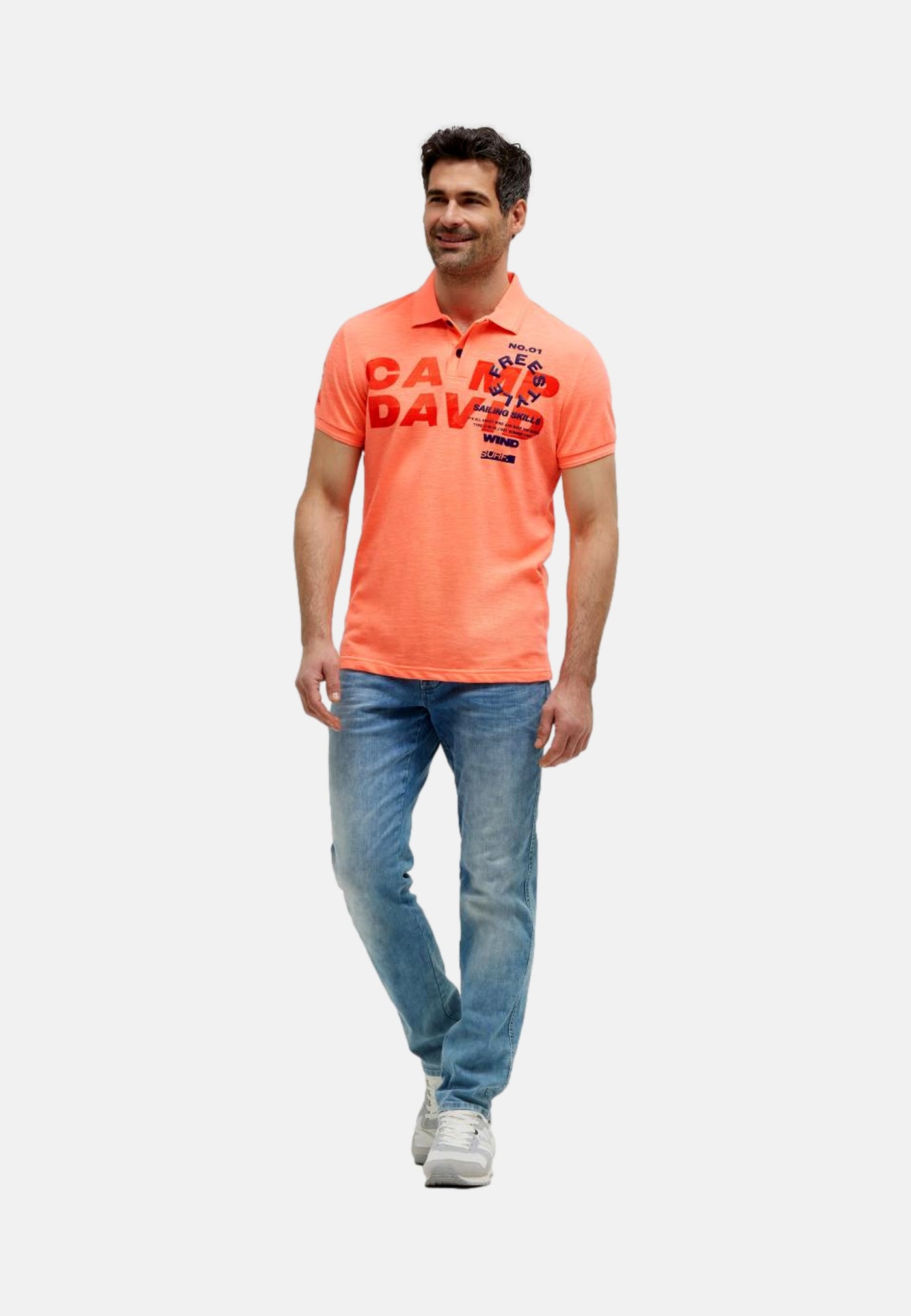 Camp David Windsurfing Kurzarmshirt mit Polokragen