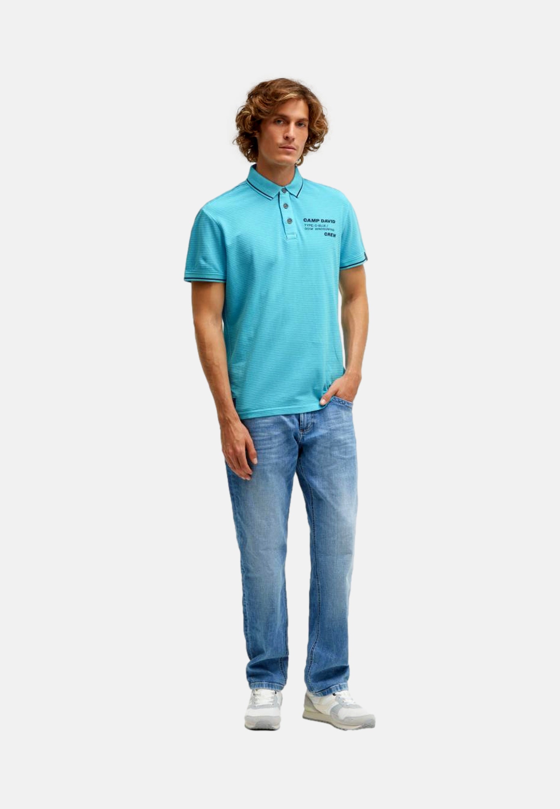 Camp David Windsurfing Kurzarmshirt mit Polokragen