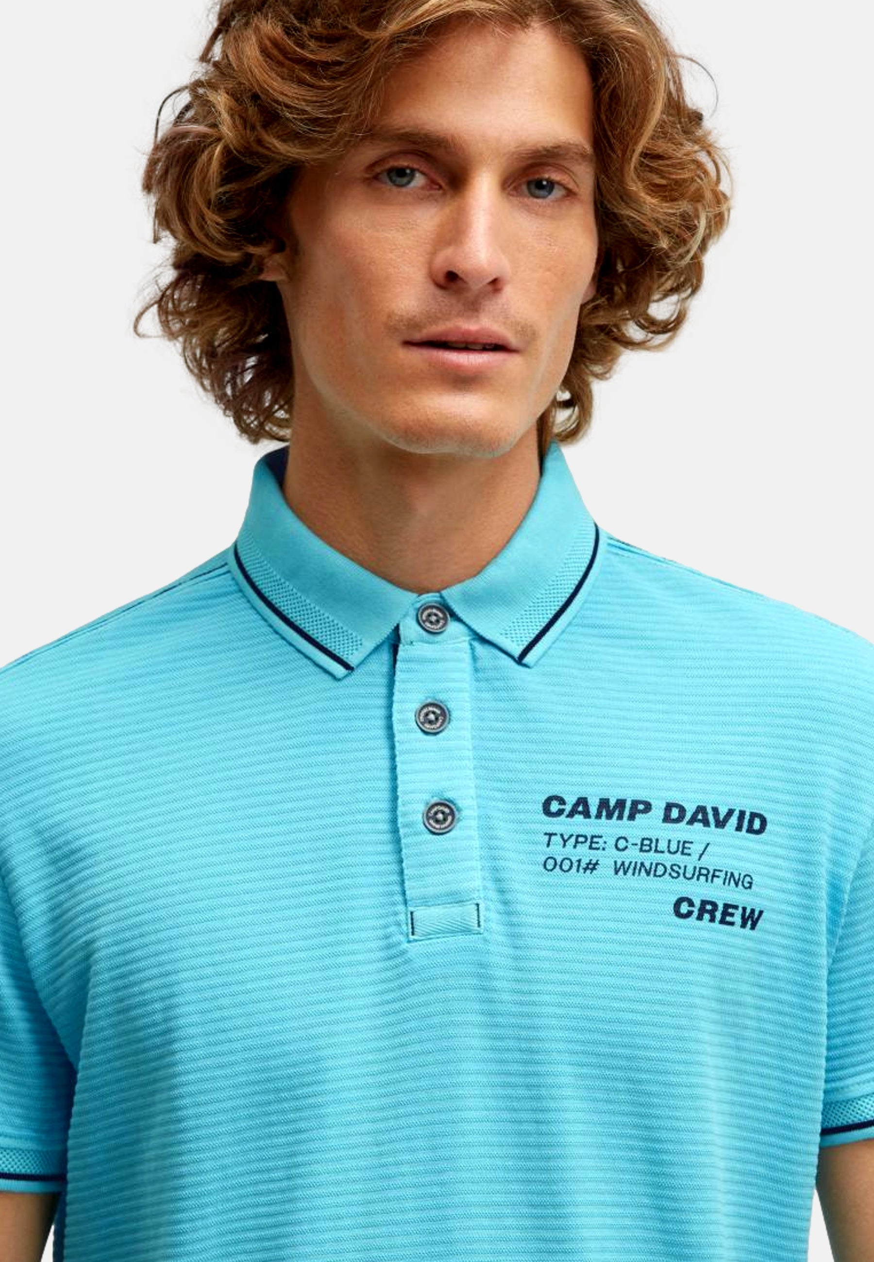 Camp David Windsurfing Kurzarmshirt mit Polokragen