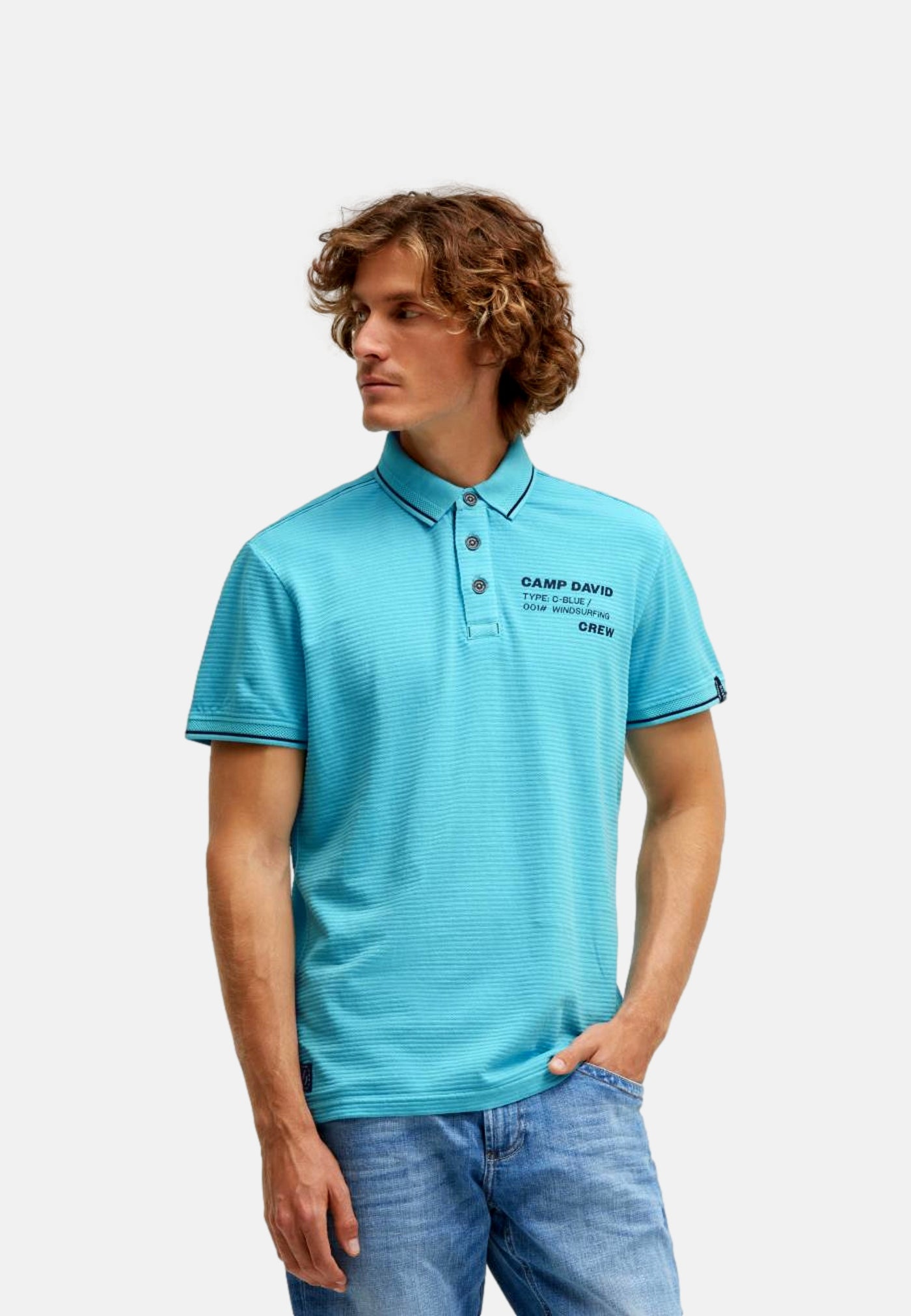 Camp David Windsurfing Kurzarmshirt mit Polokragen