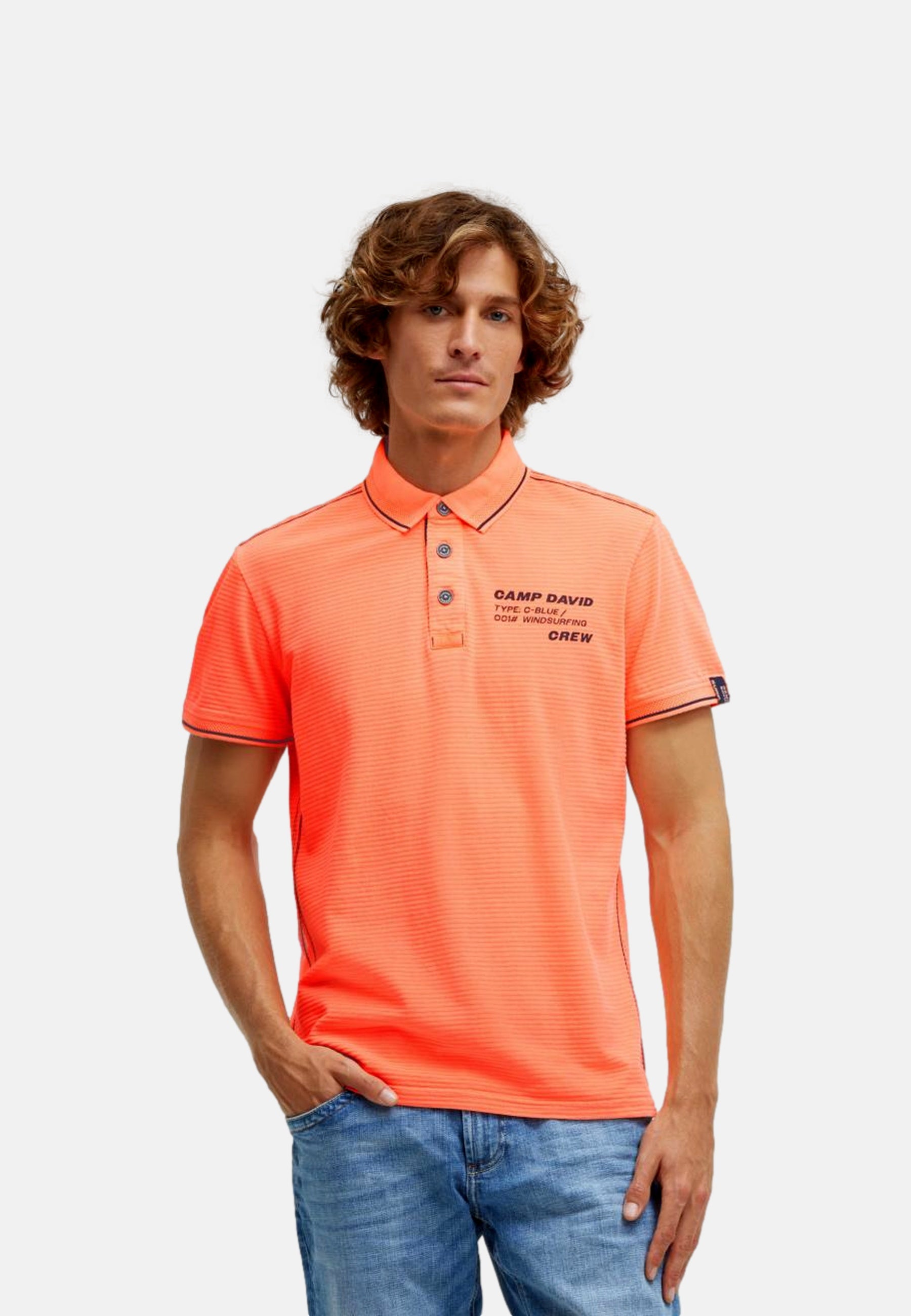 Camp David Windsurfing Kurzarmshirt mit Polokragen
