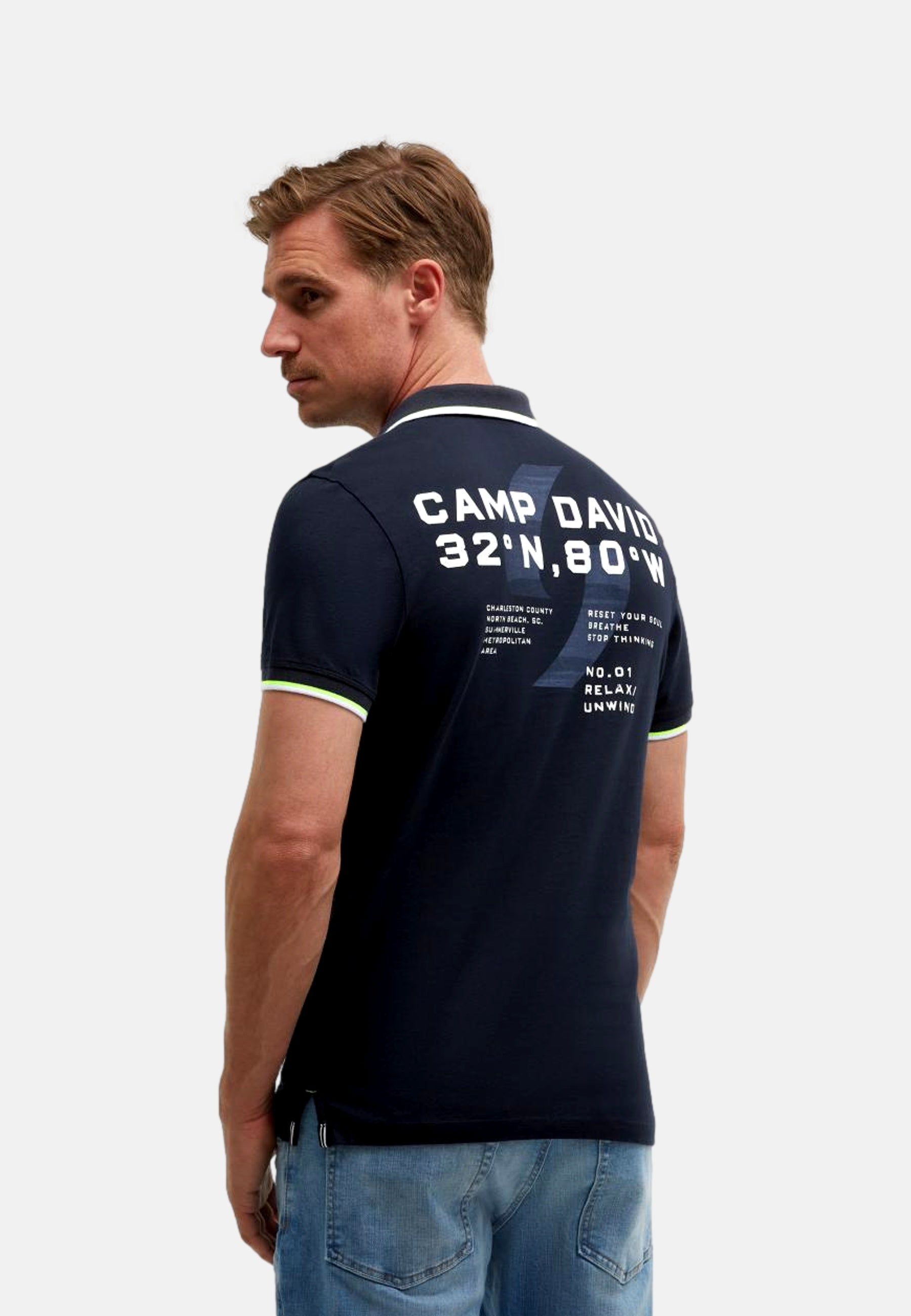 Camp David Oceanfront Kurzarmshirt mit Polokragen