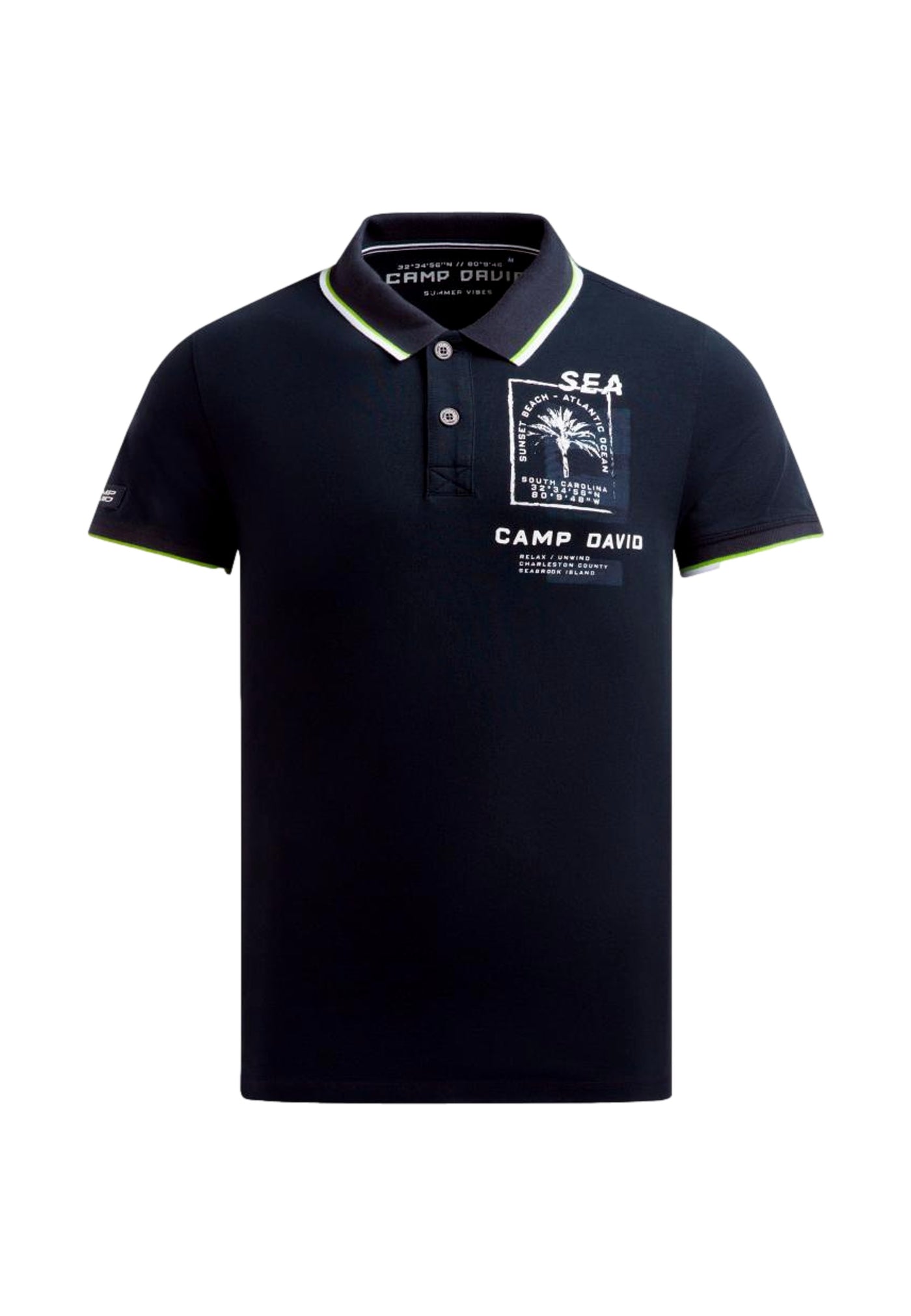 Camp David Oceanfront Kurzarmshirt mit Polokragen