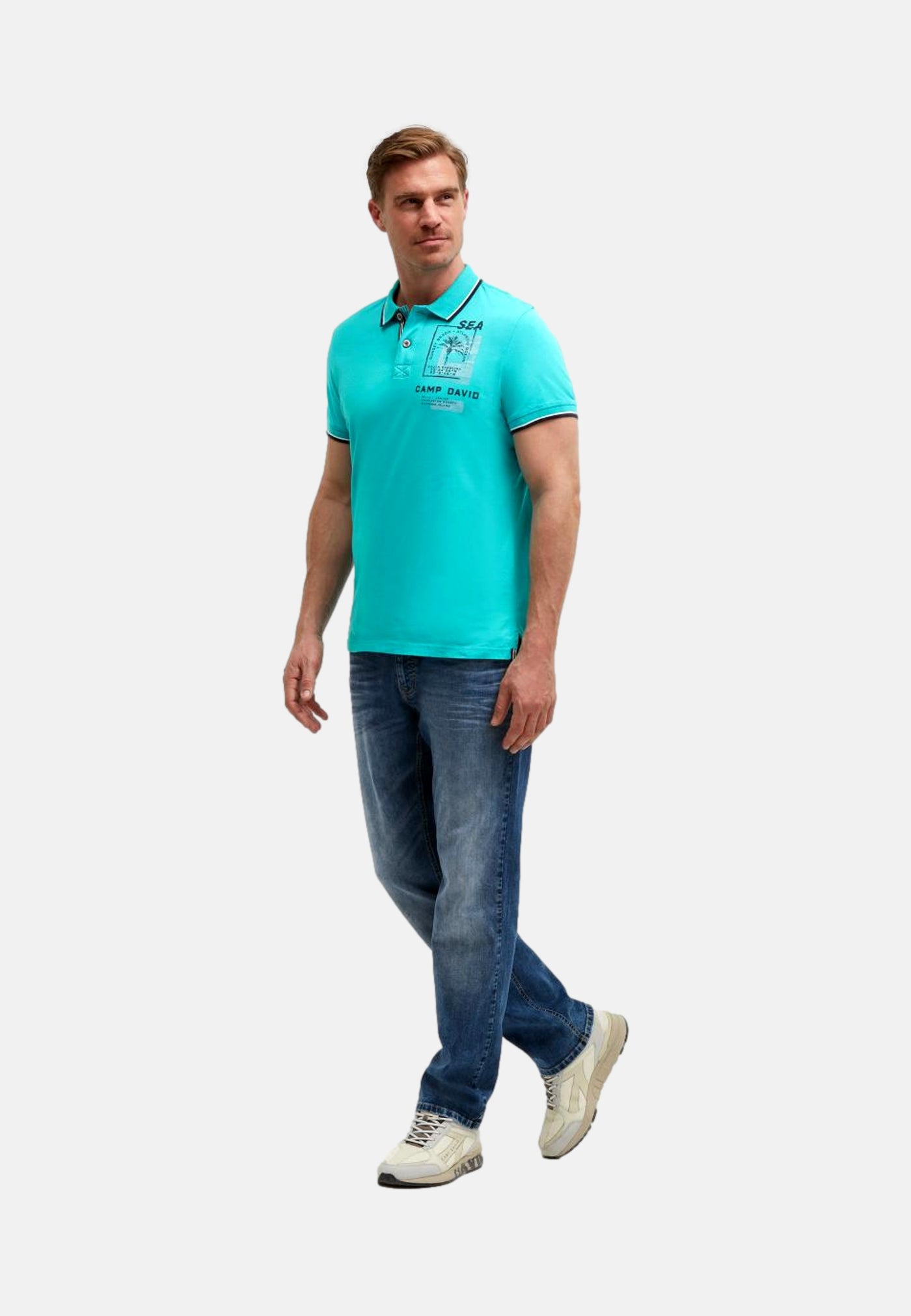 Camp David Oceanfront Kurzarmshirt mit Polokragen