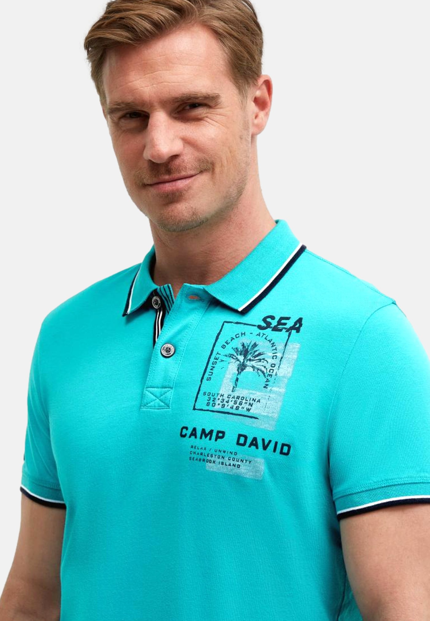 Camp David Oceanfront Kurzarmshirt mit Polokragen