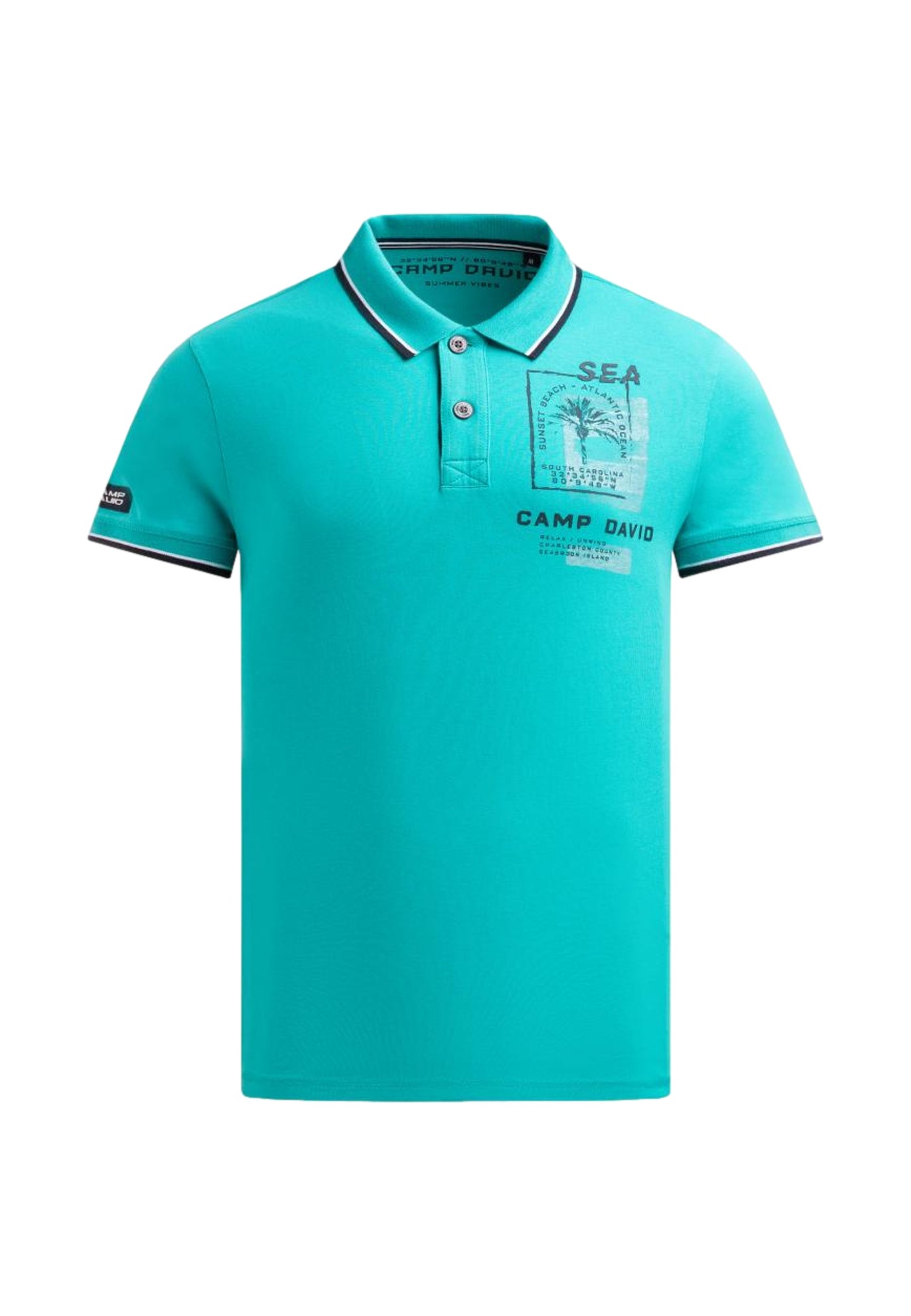 Camp David Oceanfront Kurzarmshirt mit Polokragen