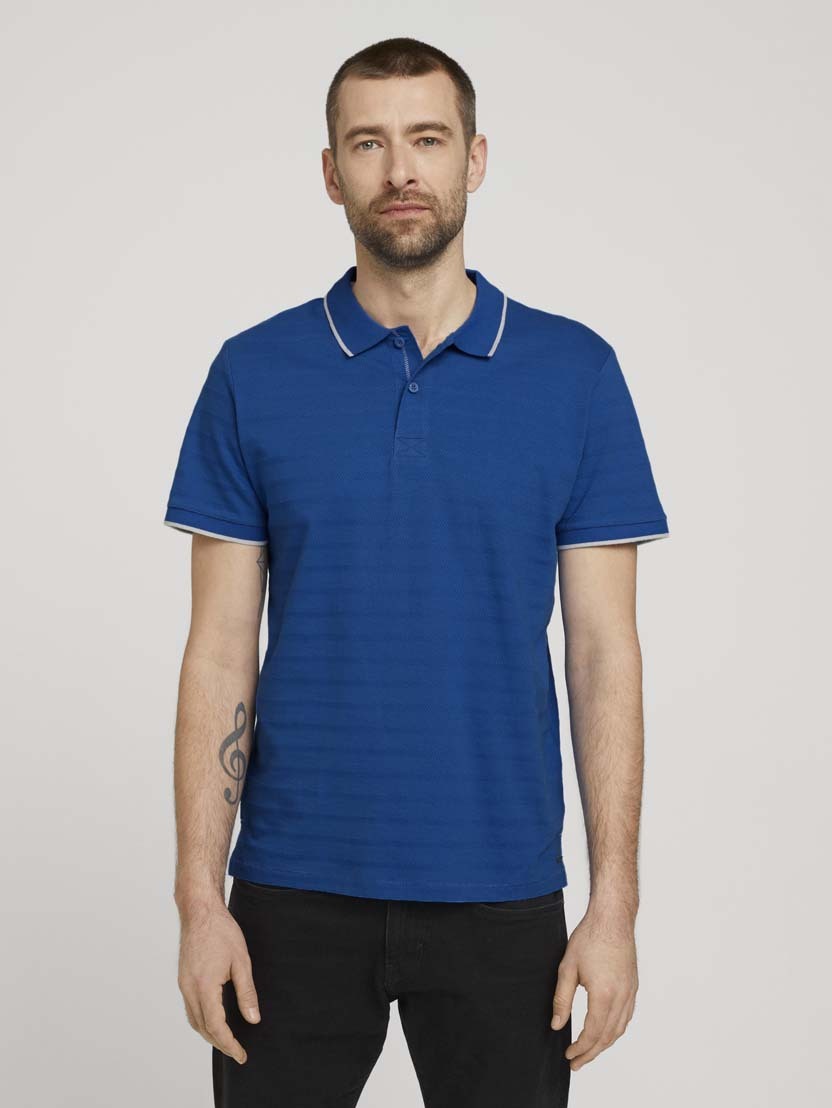 Tom Tailor Streifenstruktur Polo Shortsleeve