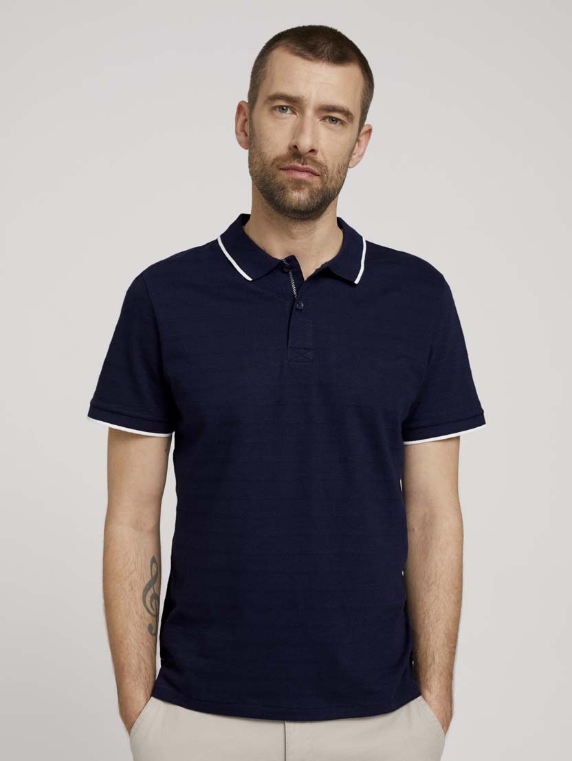 Tom Tailor Streifenstruktur Polo Shortsleeve