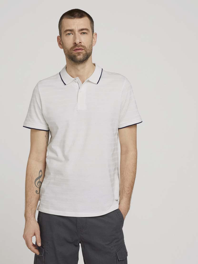 Tom Tailor Streifenstruktur Polo Shortsleeve