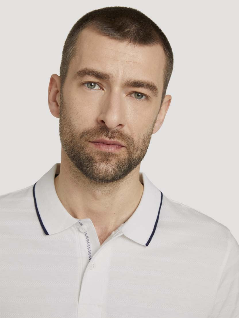 Tom Tailor Streifenstruktur Polo Shortsleeve