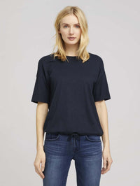 Tom Tailor Shirt Modal mit Tunnelzug Rundhals