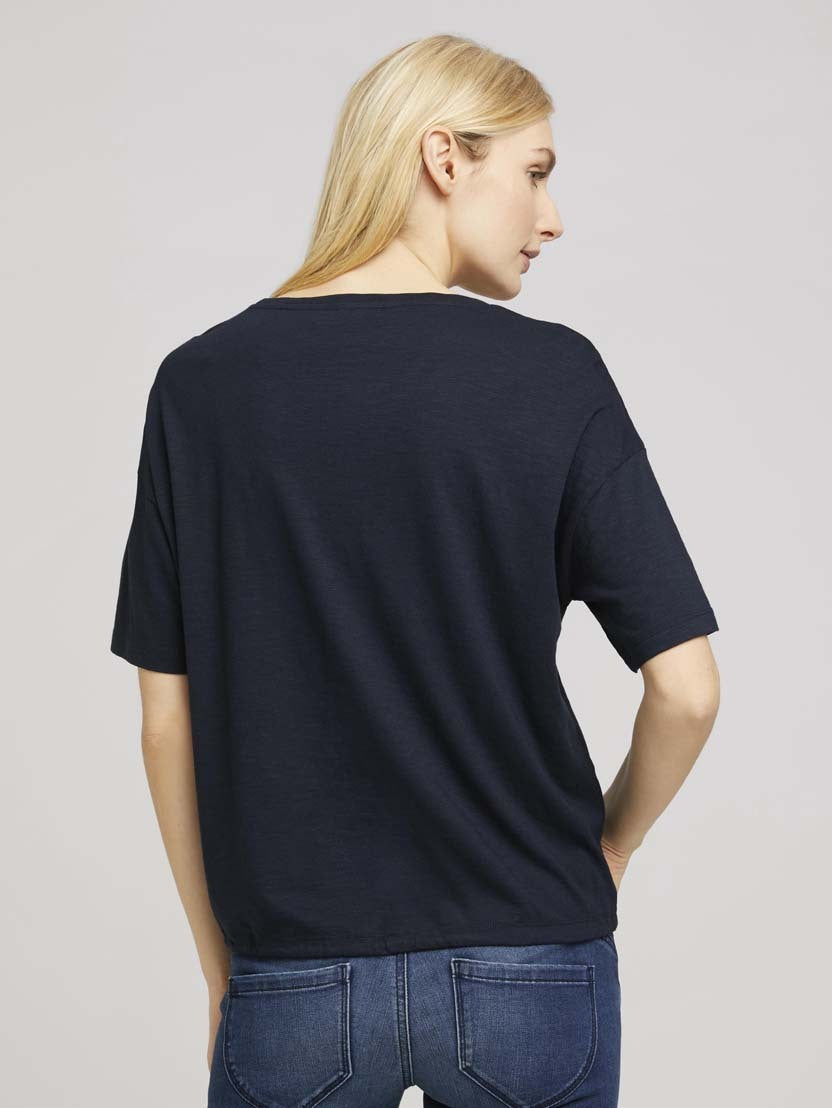 Tom Tailor Shirt Modal mit Tunnelzug Rundhals