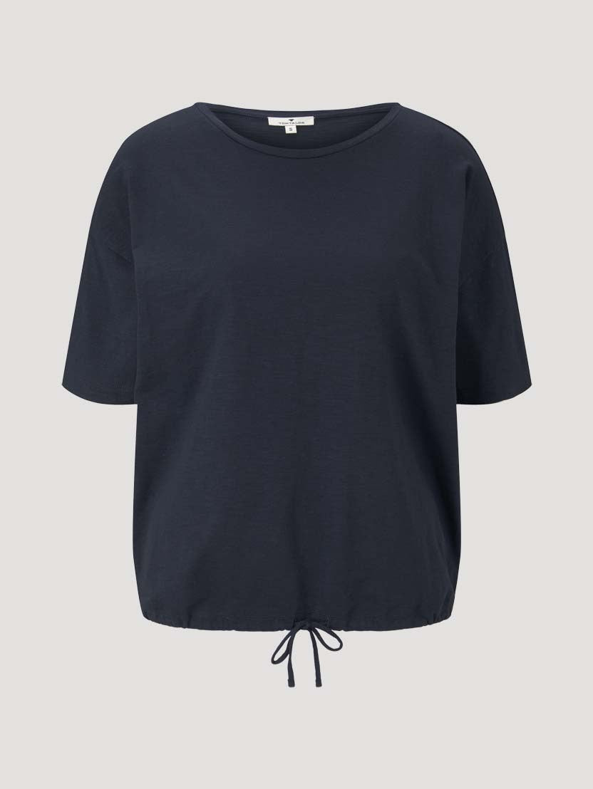 Tom Tailor Shirt Modal mit Tunnelzug Rundhals