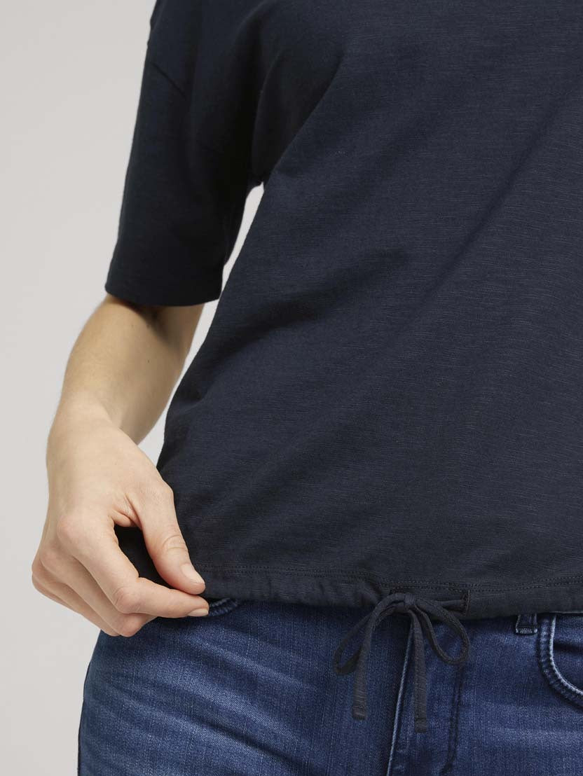 Tom Tailor Shirt Modal mit Tunnelzug Rundhals